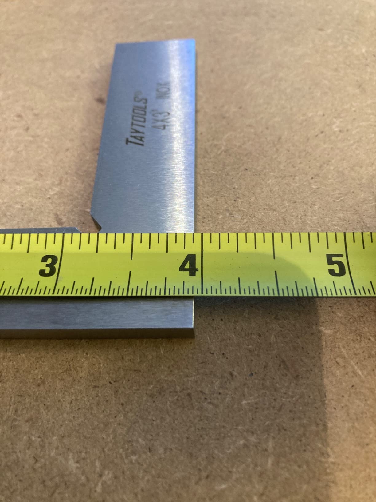 Taytools 7464237 Machinist Engineer Solid Stainless Steel Square 4” x 3” x .220” Thick DIN 875/0 (Square w/in - 0.0003”) Stainless Steel customer photo 1