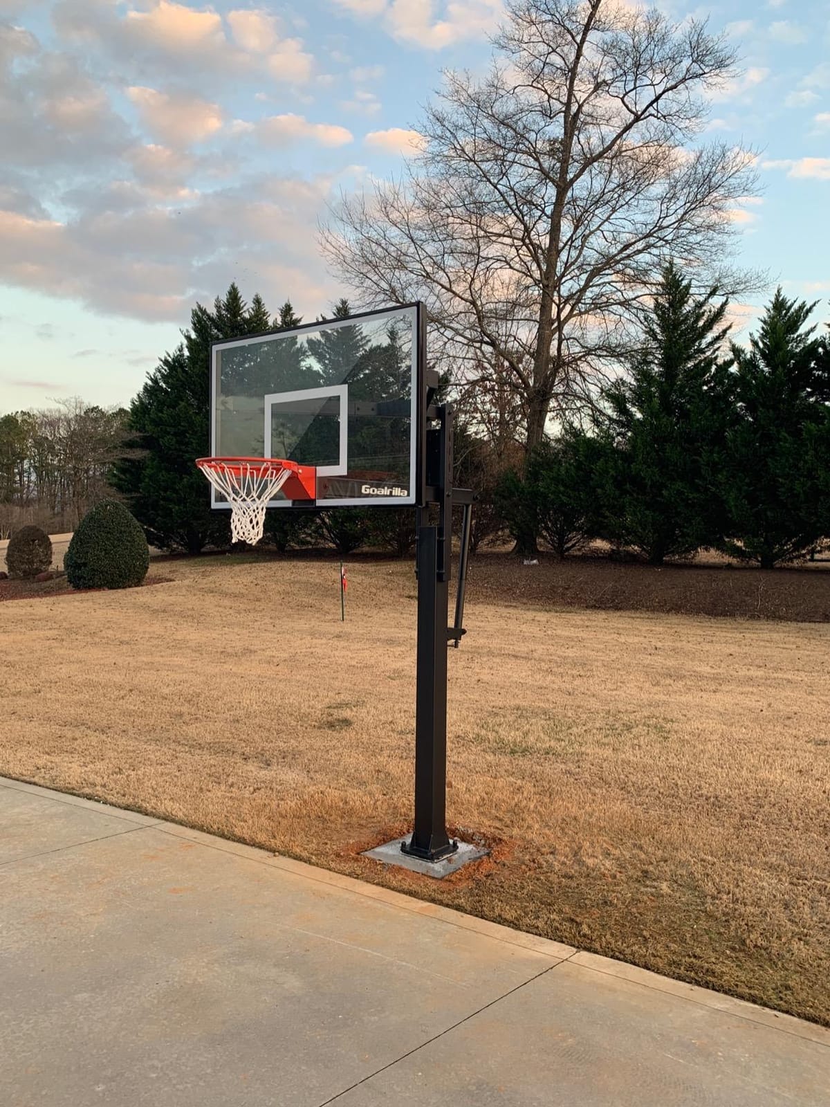 Goalrilla Basketball Hoops with Tempered Glass Basketball Goal Backboard, Black Anodized Frame, and In-ground Anchor System customer photo 1