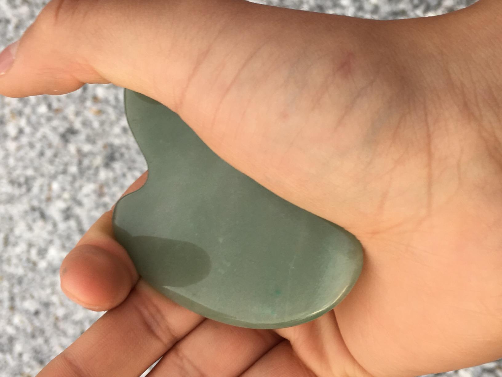 rosenice Gua Sha Facial Tools Guasha Tool Gua Sha Jade Stone Manual Massage Sticks for Jawline Sculpting and Puffiness Reducing for Face Body Tensions Reduce Festive Gifts customer photo 2