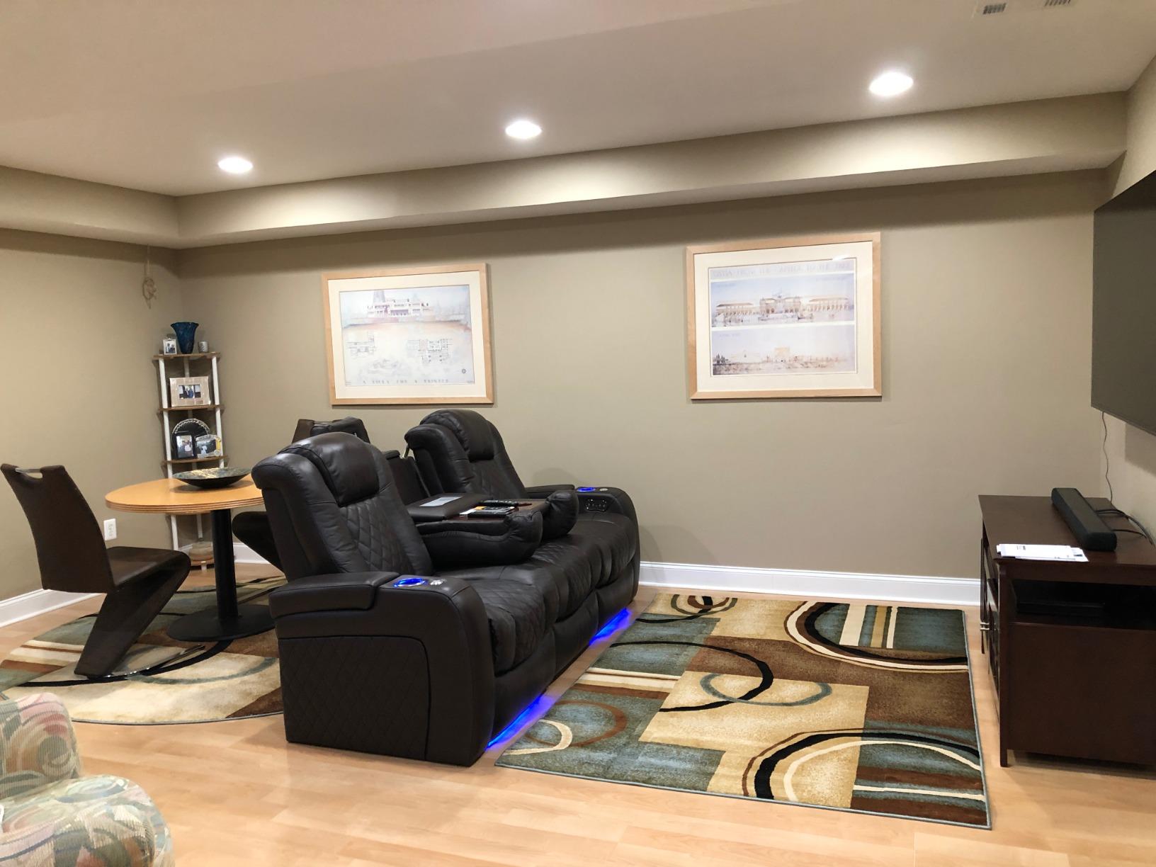 Seatcraft Anthem Home Theater Seating Black Sofa with Fold Down Table customer photo 1