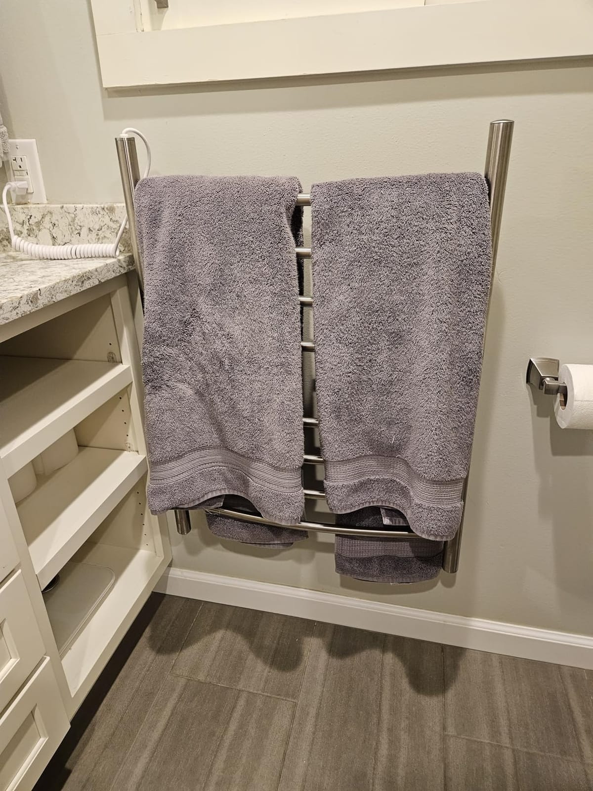 HEATGENE 8-Bar Towel Warmer, Heated Towel Rack, Plug-in, Brushed customer photo 2