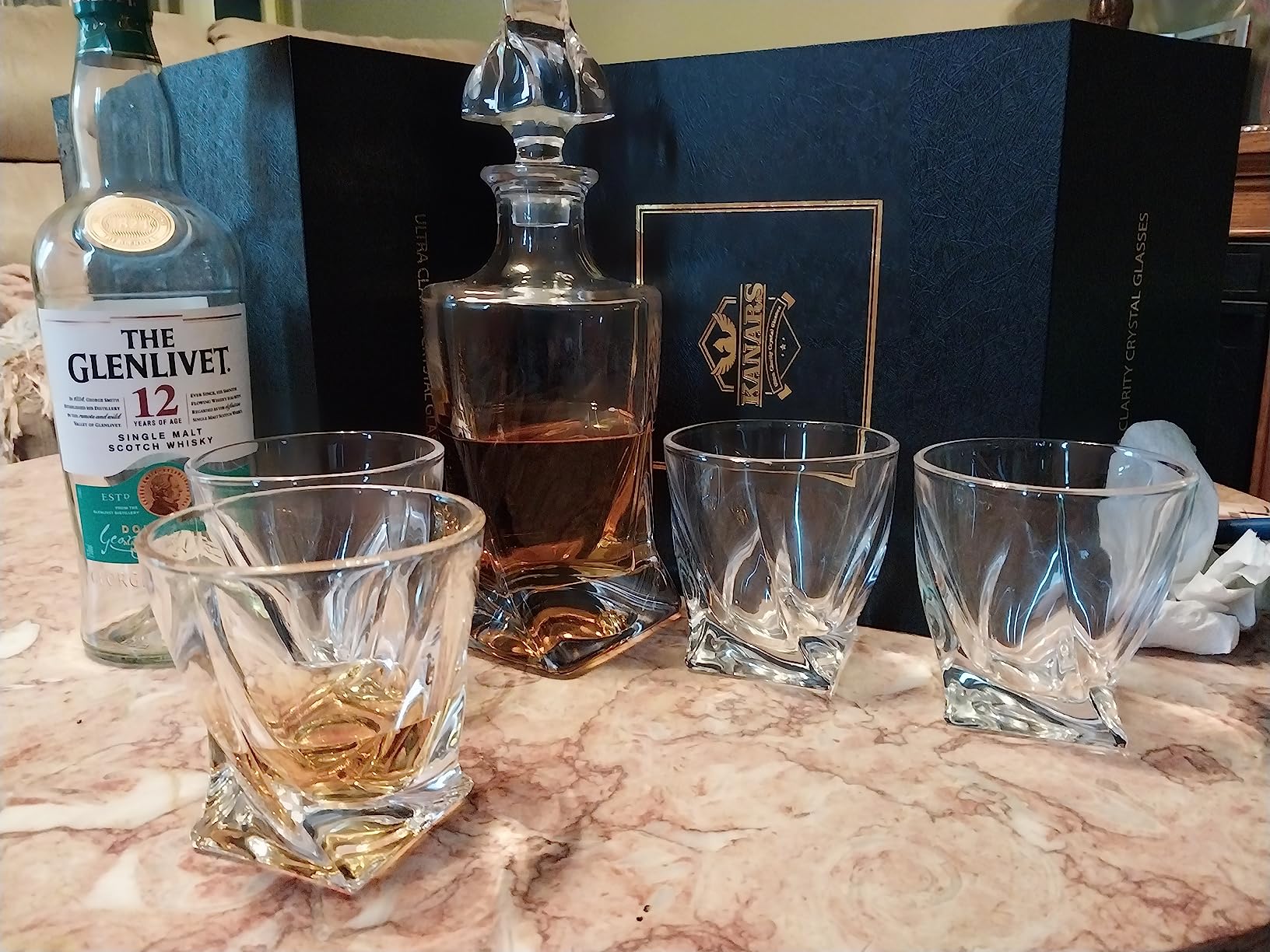 KANARS Whiskey Glasses Set of 4 Crystal Old Fashioned Cocktail Glass 10 Oz customer photo 2