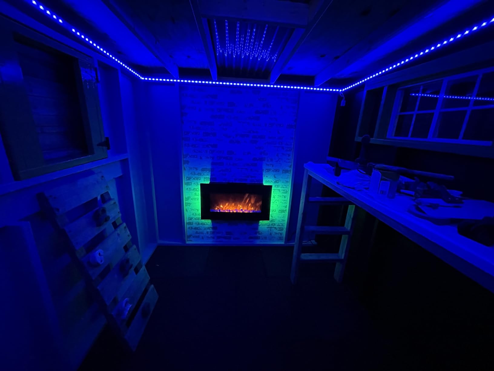 Northwest Electric Fireplace - 30 Inch Wall Mounted Fireplace - 13 Backlight Colors and Remote Controlled LED Flames, Heat, and Brightness (Black) customer photo 1