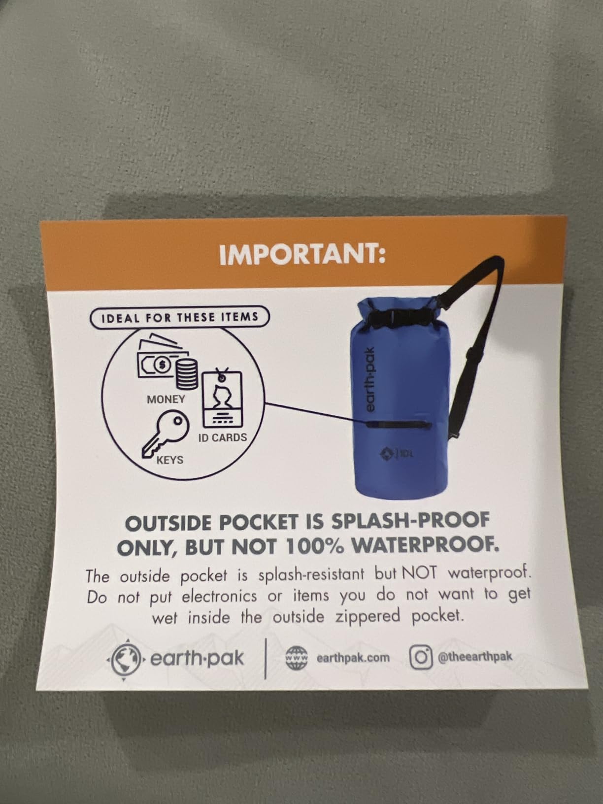 Earth Pak Waterproof Dry Bag with Zippered Pocket - Waterproof Dry Bag Backpack Keeps Gear Dry customer photo 1