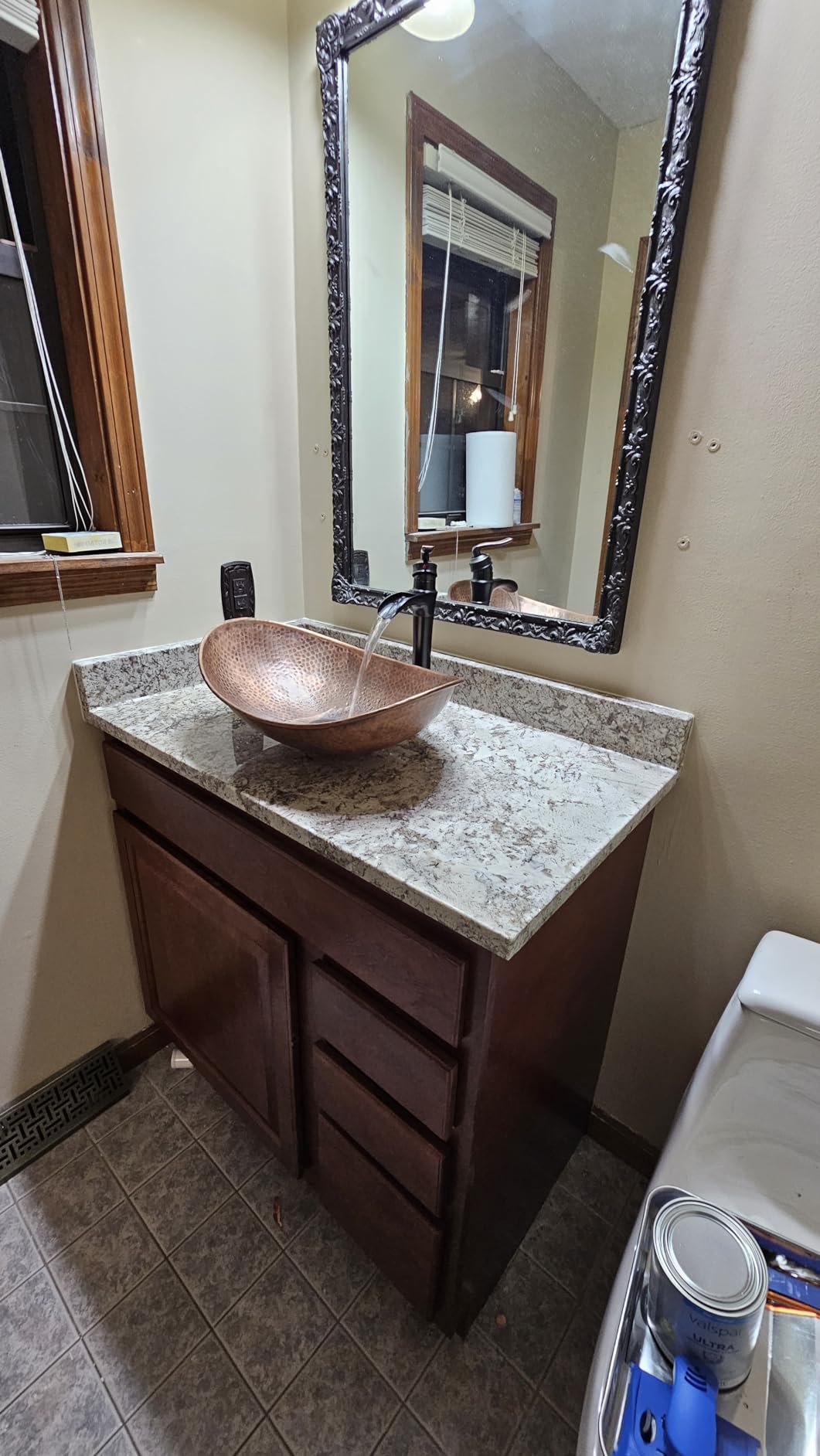 Monarch Abode Bathroom Sink – 19-Inch Harbor Vessel Bathrooms Countertop Sink, Bathroom Vessel Sinks, Above Counter Hand Hammered Pure Copper Bath Sinks for Restroom Vanity or Powder Room customer photo 2