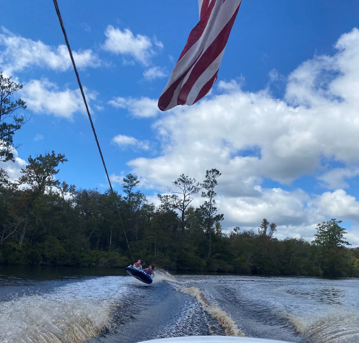Airhead Mach Towable Tube for Boating, 1-3 Rider Inflatable Boat Tube for Water Tubing, Cockpit Design, Kwik-Connect Tow System, Foam Padded Handles w/Knuckle Guard, Speed Safety Valve customer photo 2