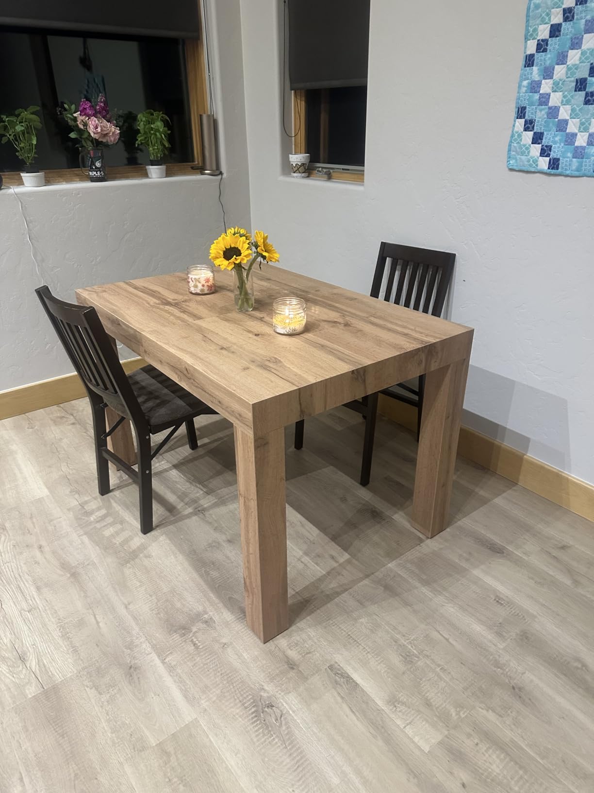 Mobili Fiver First Extendable Dining Table 47.2 to 78.7 Inches Seats 6 to 8 Rustic Oak customer photo 2