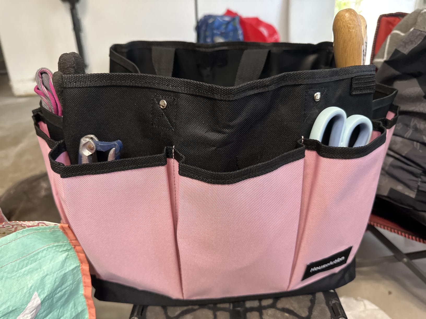 Housolution 14 Inch Gardening Tote Bag, Garden Tool Storage Bag, Gray+Black customer photo 1