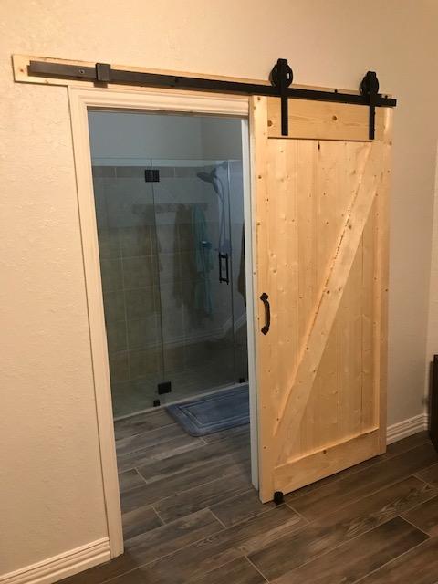 SMARTSTANDARD 6 Feet Heavy Duty Sliding Barn Door Hardware Kit, 4FT - 18FT, Black, Smoothly and Quietly, Simple and Easy to Install, Fit 36