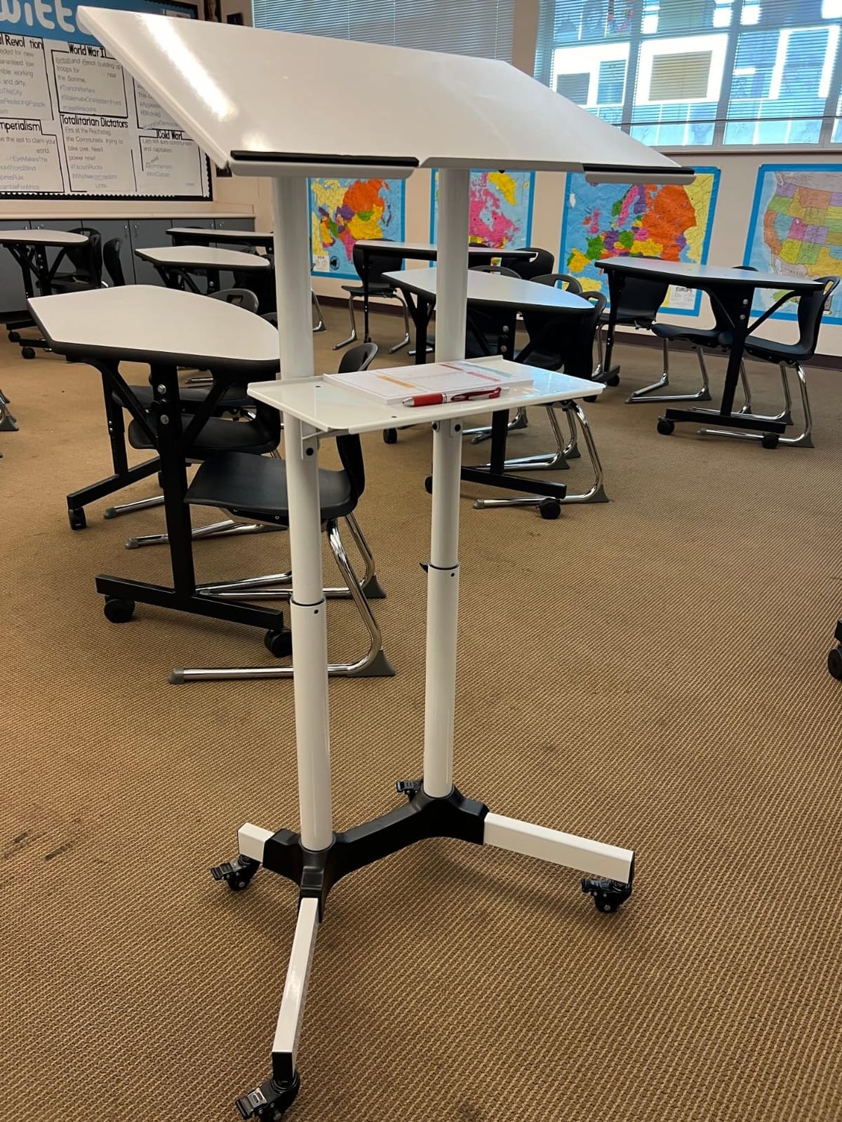 VIVO Black Mobile 24 x 16 inch Lectern Podium, CART-V03E customer photo 2