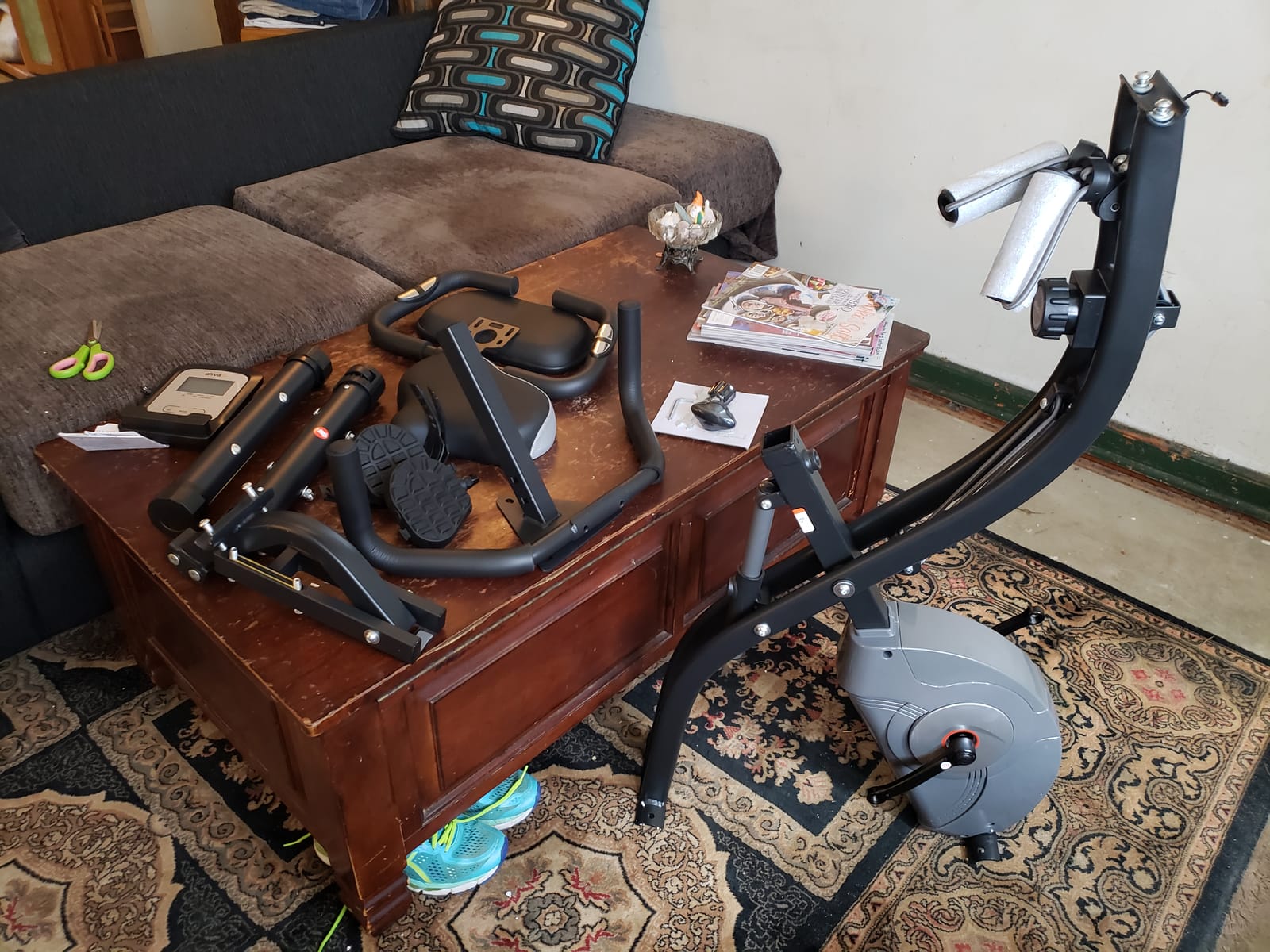 ATIVAFIT 5-in-1 Foldable Exercise Bike for Home, Upright & Recumbent Indoor Bike with 8-Level Magnetic Resistance, Resistance Bands, Quiet Cardio, Adjustable Seat customer photo 1
