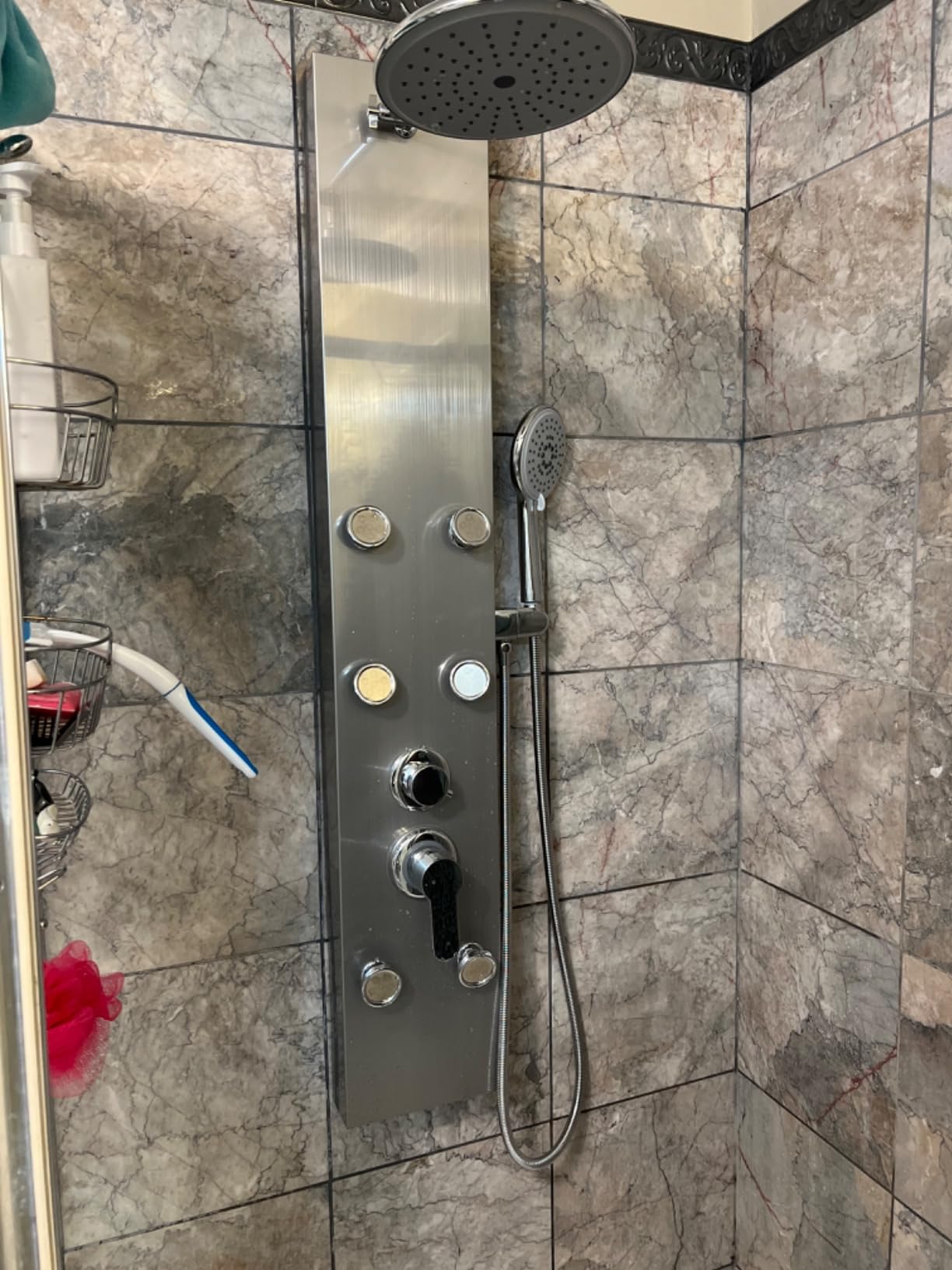 ROVOGO Shower Panel Tower System With Adjustable Shower Head, Brushed customer photo 2