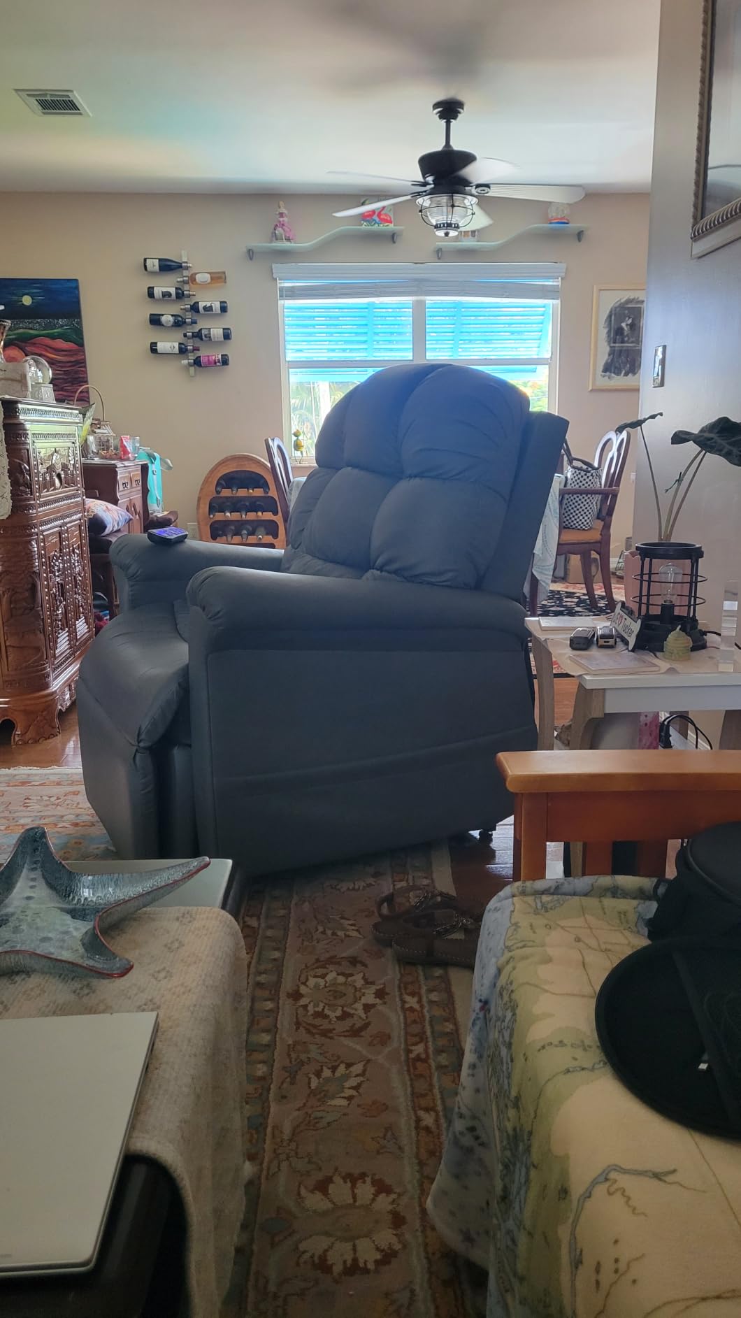 MCombo Power Lift Recliner Chair for Elderly, Fabric 7287 (Brown, Medium) | Assist with Standing, 140° Recline, 4.7