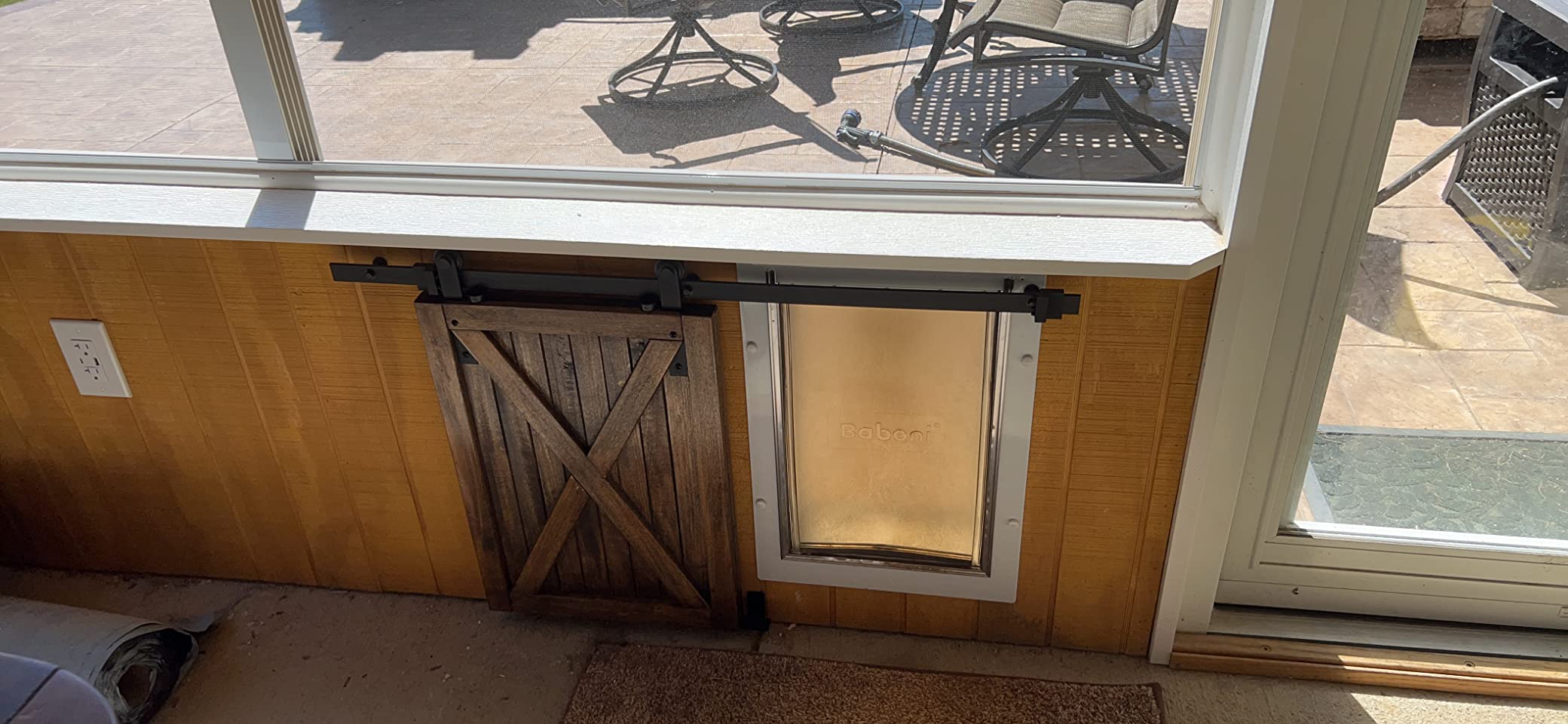 WINSOON 6FT Super Mini Barn Door Hardware Kit, Double Doors, I Shape Hanger customer photo 2