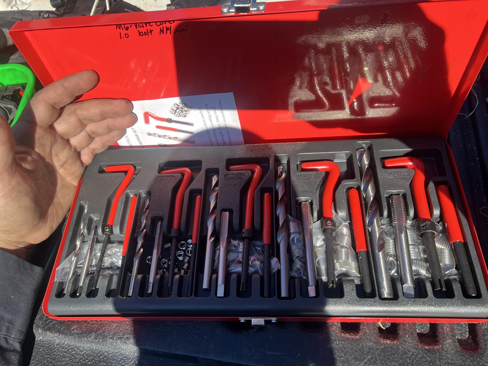 Metric Helicoil Thread Repair Kit: 131-Piece Heli Coil HSS Drills Inserts Taps & Tools M5 M6 M8 M10 M12 Automotive Engine Spark Plug Cylinder Insertion Rethreading Tools Universal Rethread Restorer customer photo 2