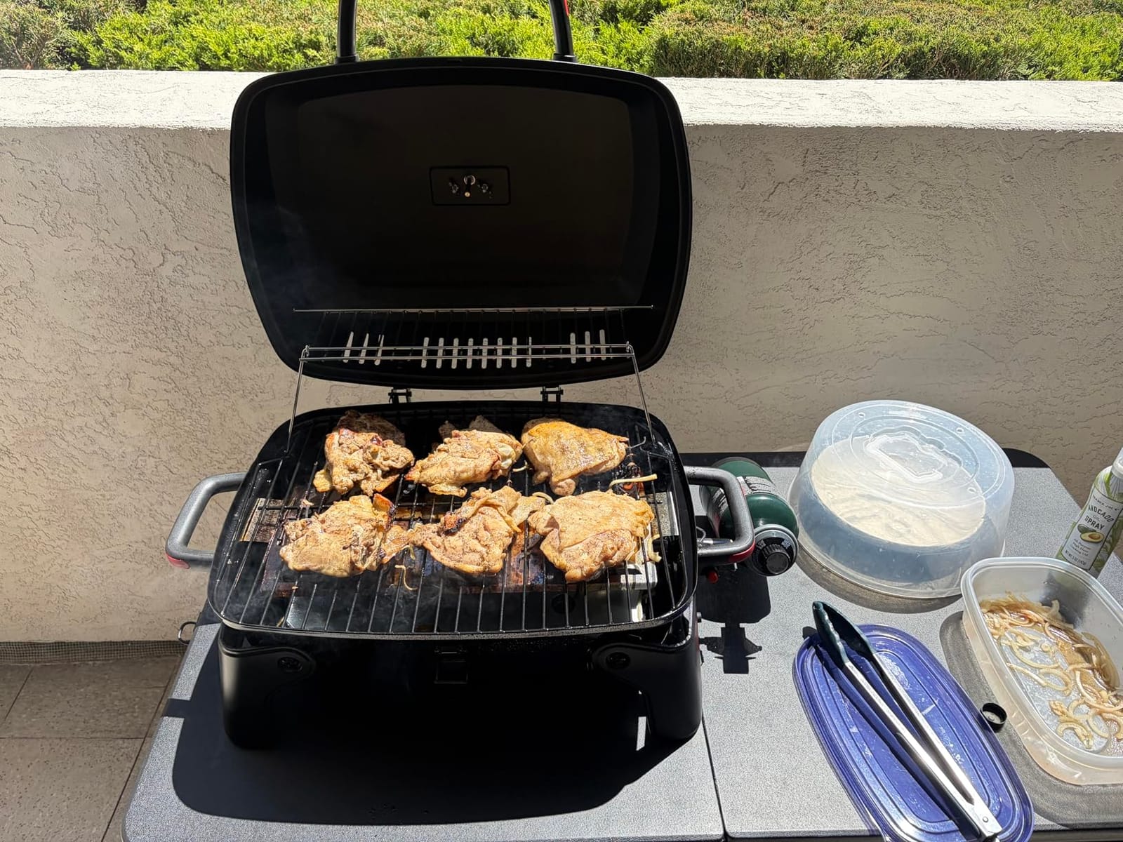 Megamaster Tabletop 1 Burner Gas Grill, Foldable Legs with Warming Rack customer photo 2