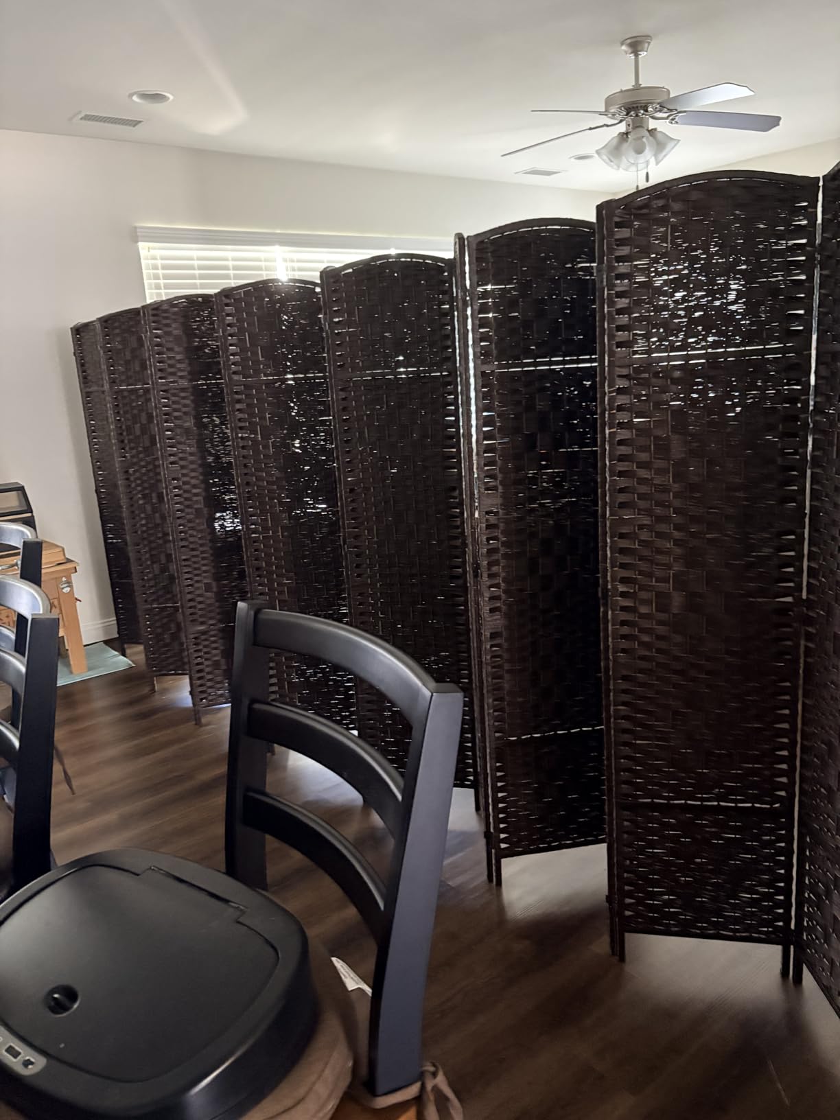 RHF Room Divider Panel,4 Panel Partition Room Dividers Screen, Dark Mocha customer photo 2