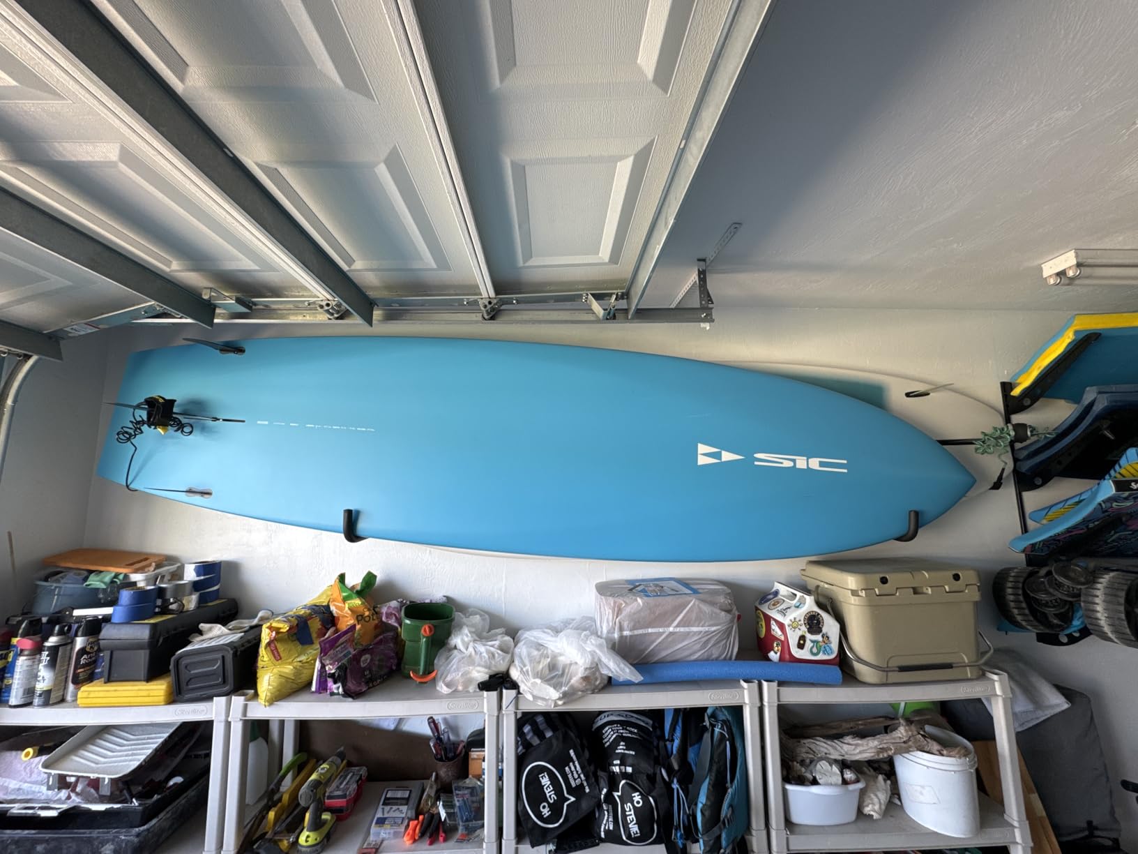 BPS SUP Wall Rack (Large) - Marine Grade Stainless Steel Soft Padding - Protection Board's Rail Home Garage - Easy Install Surf Board Wall Rack customer photo 2