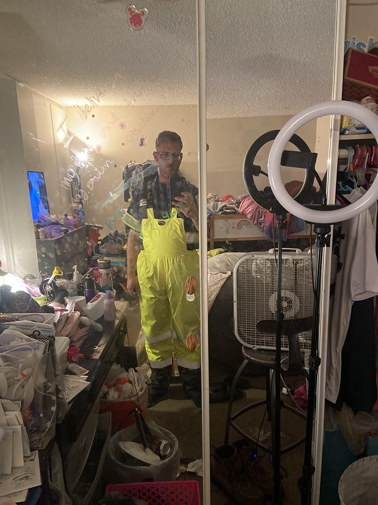 Pioneer Hi Vis Ripstop Waterproof Bib Pants/Overalls for Men - Reflective Safety Work Rain Pants customer photo 1