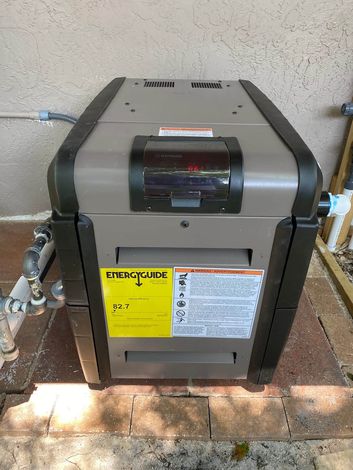 Hayward H-Series Natural Gas Pool Heater for Inground Pools 150,000 BTU | W3H150FDN Universal H Series Swimming Pool Water Heaters feature High Quality Cupo Nickel Heat Exchanger w/ Low NOx Emissions customer photo 2