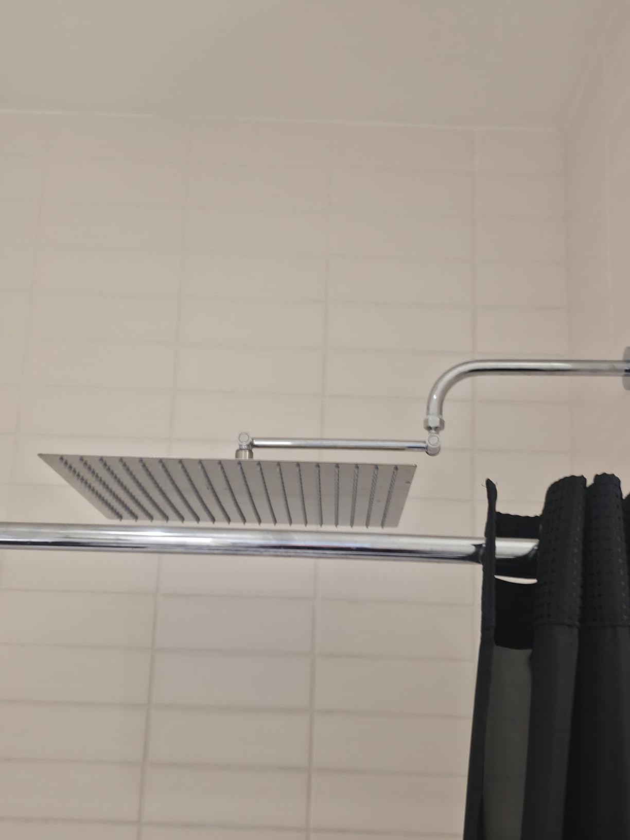 NearMoon Rain Shower Head, High Flow Stainless Steel Square Rainfall Shower, Waterfall Bath Shower Body Covering, Ceiling or Wall Mount (12 Inch, Matte Black) customer photo 1