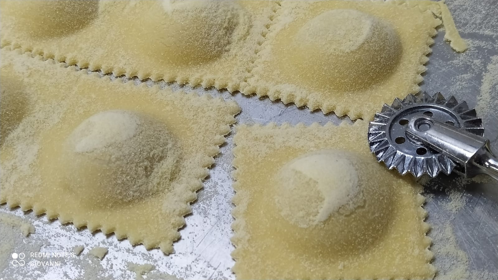Ravioli Stamp Maker Cutter with Roller Wheel Set, Mold with Wooden Handle and Fluted Edge, Pasta Press Kitchen Attachment (MF-146) customer photo 1