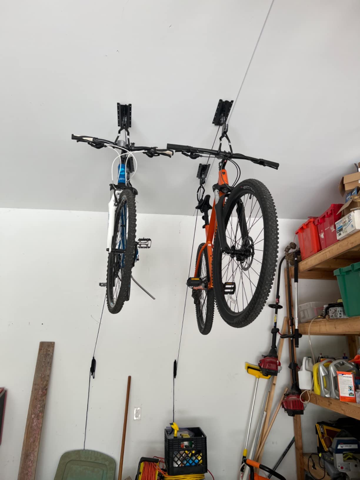 Ceiling Mount Bike Hoist Set of 2 Bike Hangers Pulley System customer photo 2