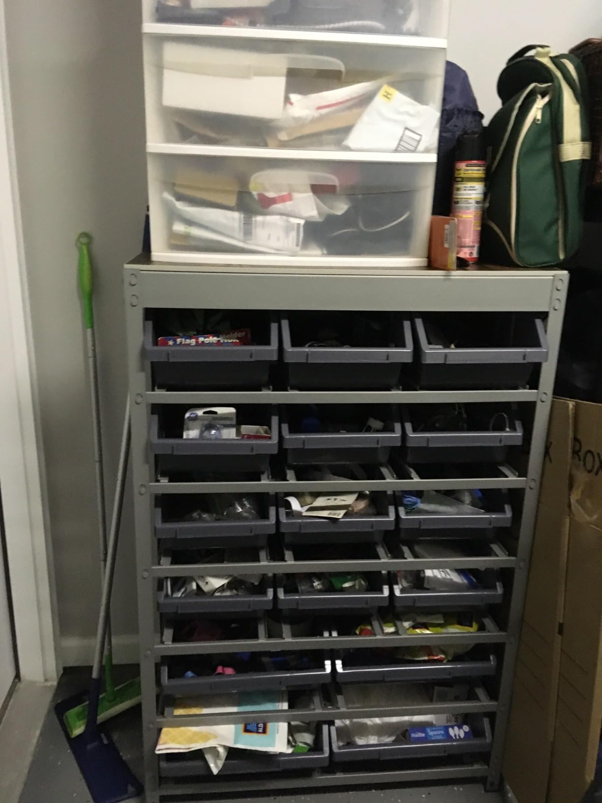 King's Rack Bin Rack Boltless Steel Storage System Organizer w/ 12 Plastic Bins in 4 tiers customer photo 2