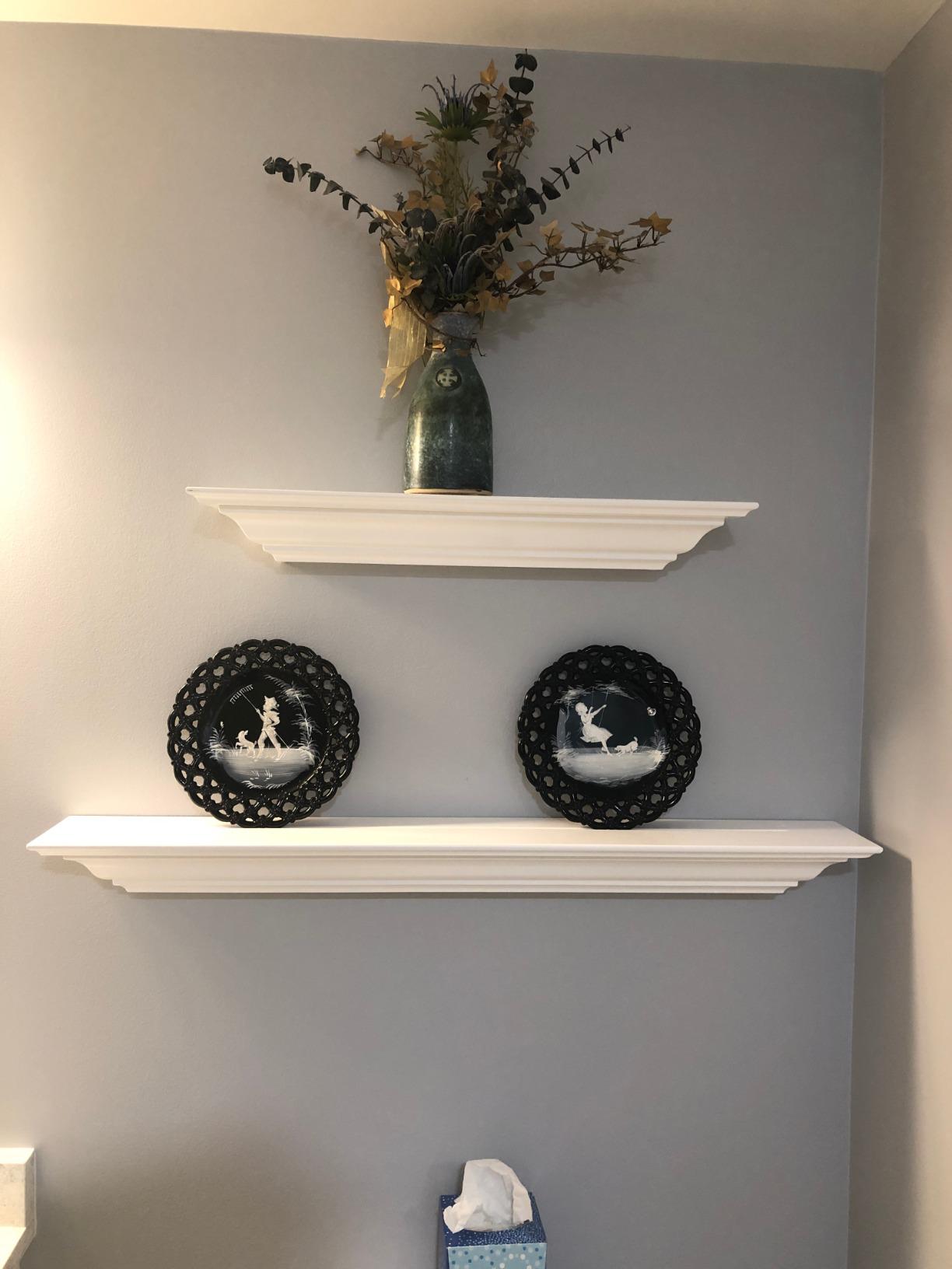 WELLAND 72-Inch Fireplace Mantel Shelf Wall Mounted,White Corona Crown Molding Ledge Floating Shelf, Pinewood customer photo 1