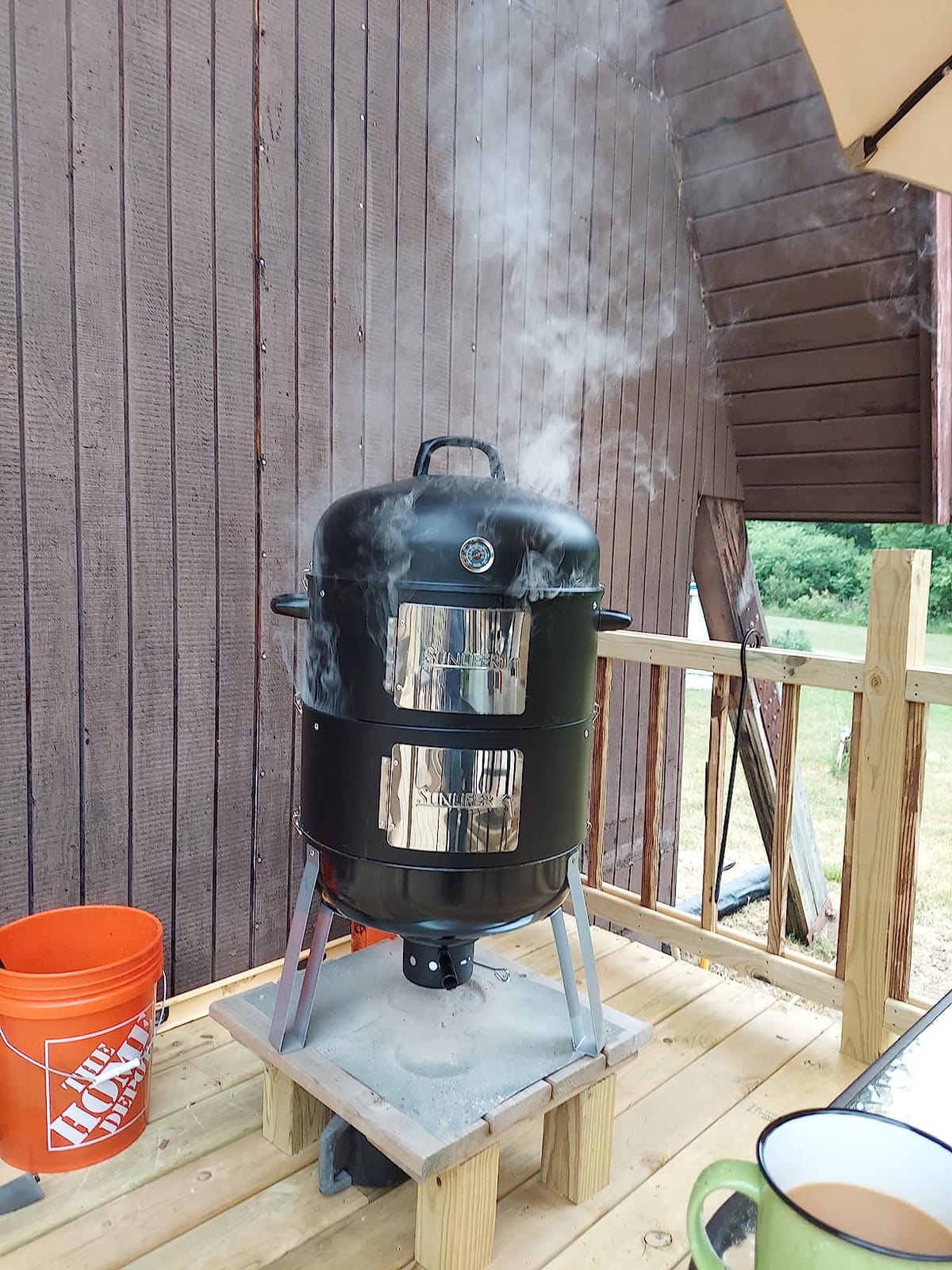 20.5 Inch Vertical Charcoal Smoker and Grill Combo customer photo 2