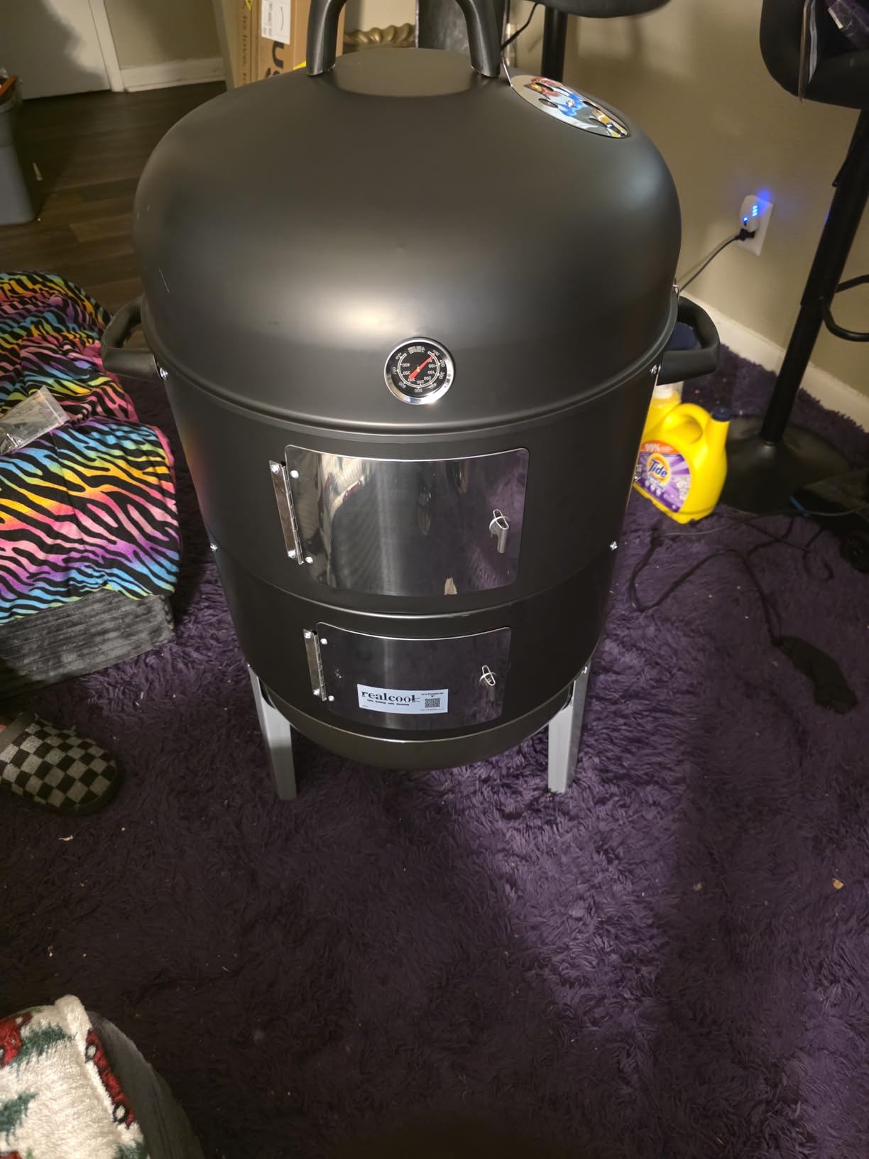 Realcook Charcoal BBQ Smoker Grill - 20 Inch Vertical Smoker for Outdoor Cooking Grilling | for Outdoor Cooking Grilling customer photo 1