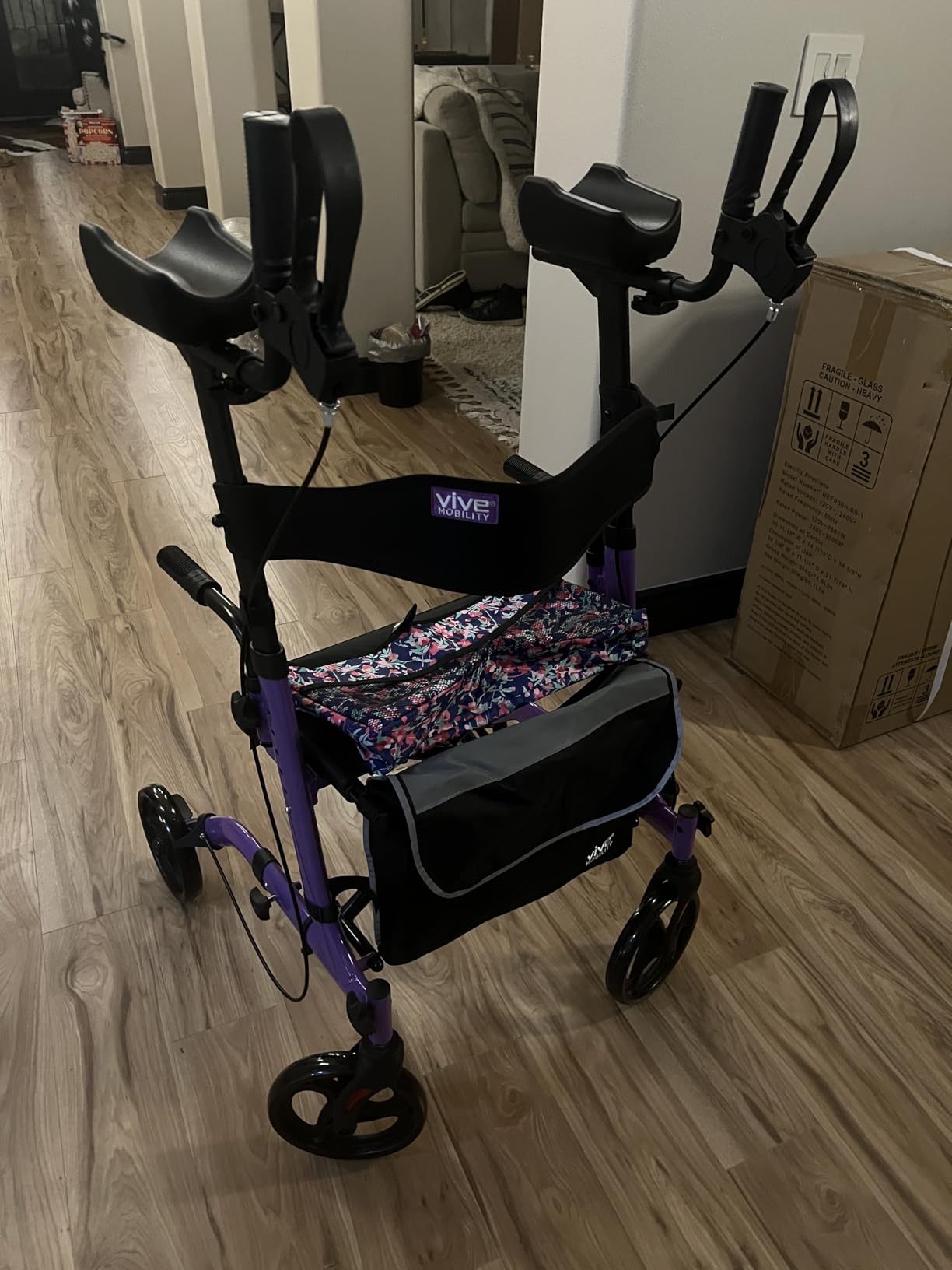 Vive Mobility Upright Walker with Seat - Stand Up Rollator, Arm Rests customer photo 1