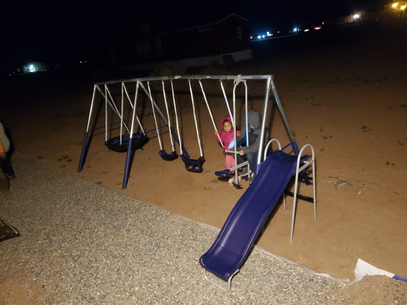 XDP Recreation Fun Forever Swing Set with 6' Wave Slide - 8 User / 6 Station Easy Assembly Galvanized Metal Backyard Play Kids Swing Set. 800 lbs. Capacity, 192