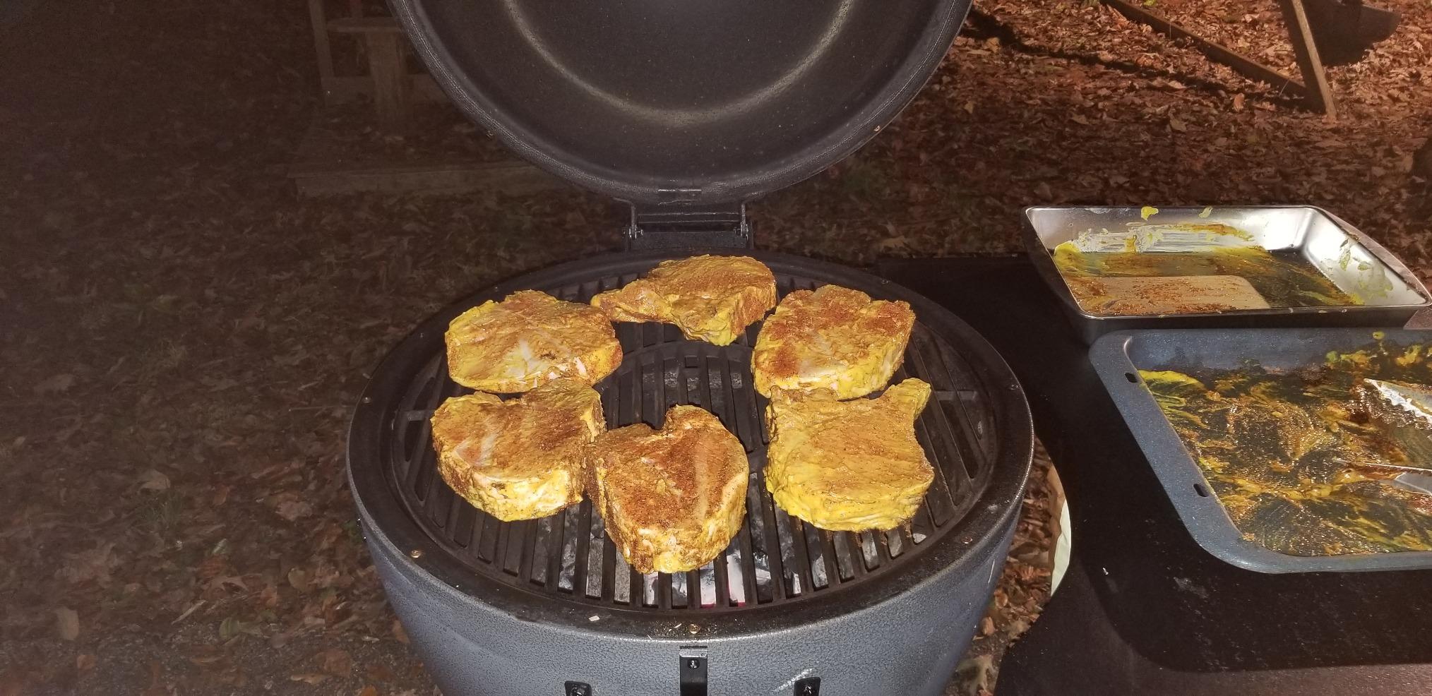 Char-Griller AKORN Kamado Charcoal Grill and Smoker with Durable Grill Cart, Cast Iron Grates and Warming Rack, 445 Cooking Square Inches in Sapphire, Model E56520 customer photo 1