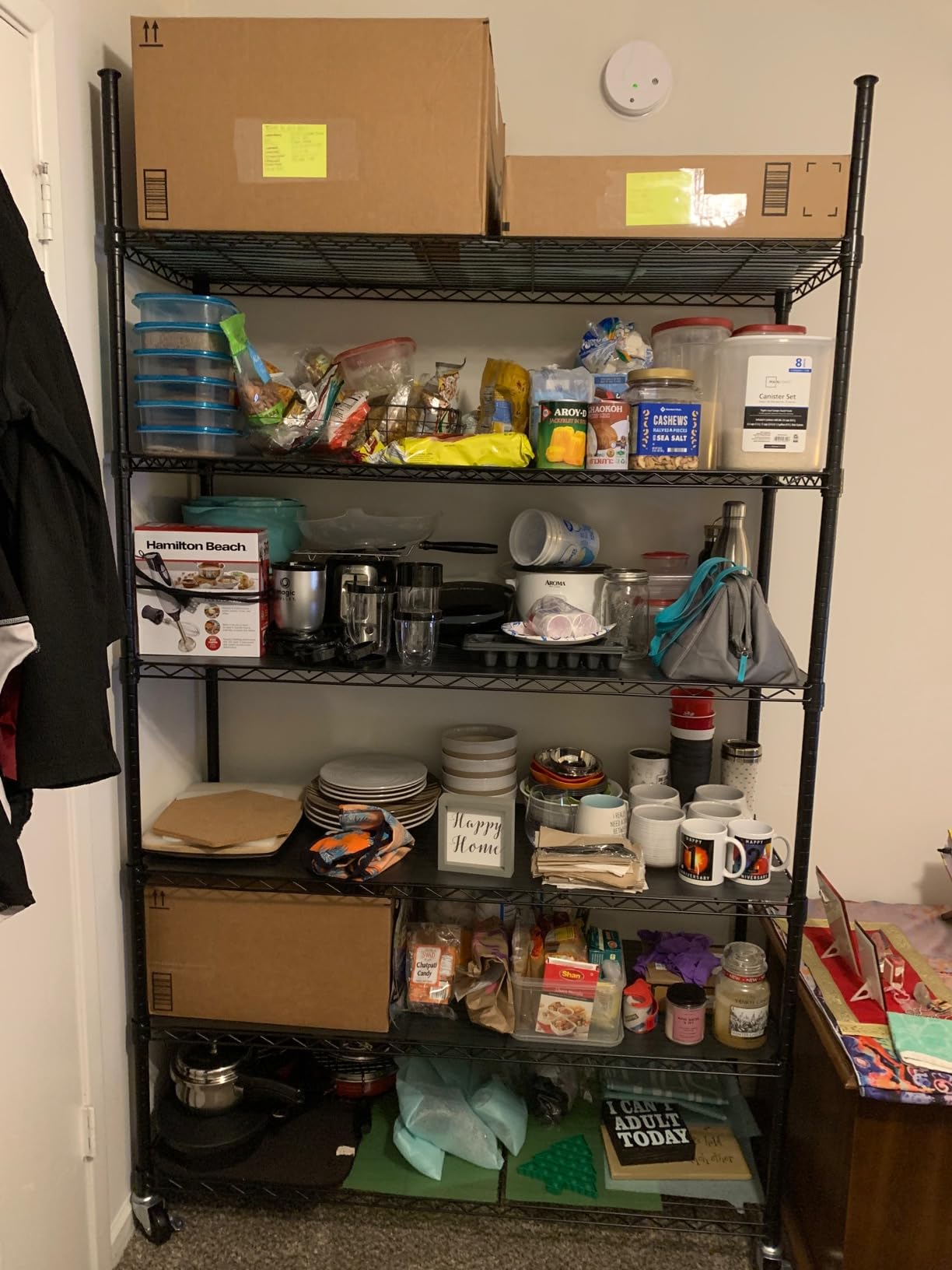 Dkeli Metal Shelves Garage Shelving Wire Shelving Unit with Wheels, 6000lbs Weight Capacity Heavy Duty NSF Height Adjustable Storage Shelves 6 Tier Steel Commercial Grade Wire Rack (Black, 82x45x18) customer photo 1