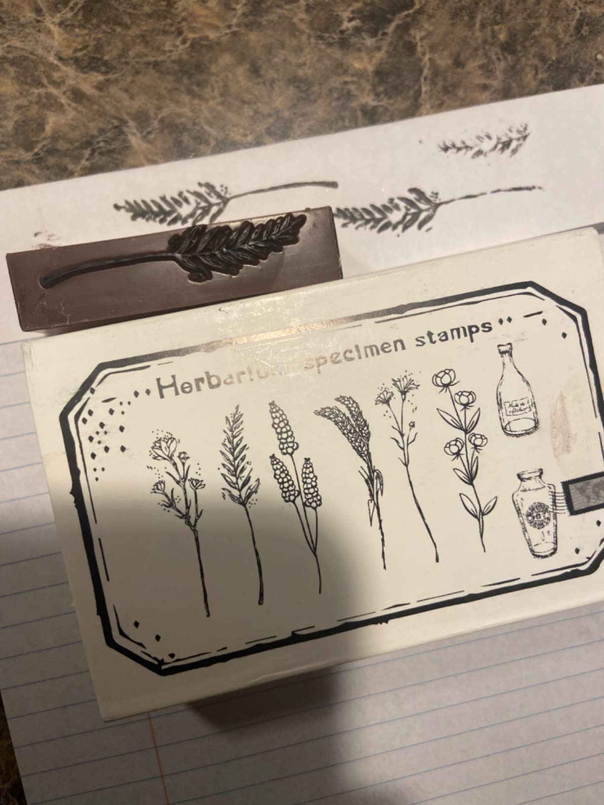 Dizdkizd 8 Pieces Vintage Wooden Rubber Stamps, Plant & Flower Decorative Mounted Rubber Stamp Set for DIY Craft, Letters Diary and Craft Scrapbooking customer photo 1