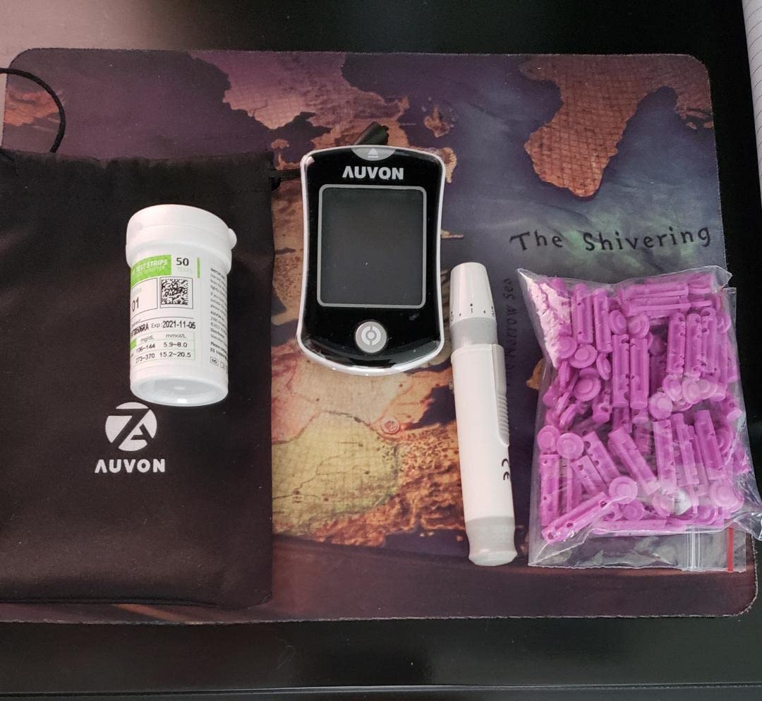 AUVON Blood Glucose Monitor Kit for Accurate Test, 100 Strips, No Coding customer photo 2
