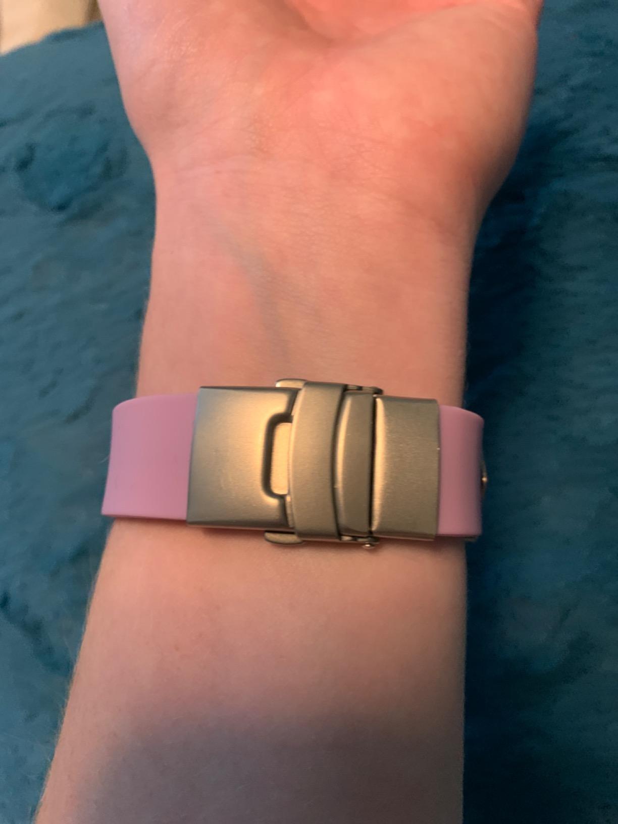 Divoti Custom Dual-Sided Engraved Silicone Medical Alert ID Wristband w/Security Clasp & Trim-to-Fit Band - Style customer photo 1