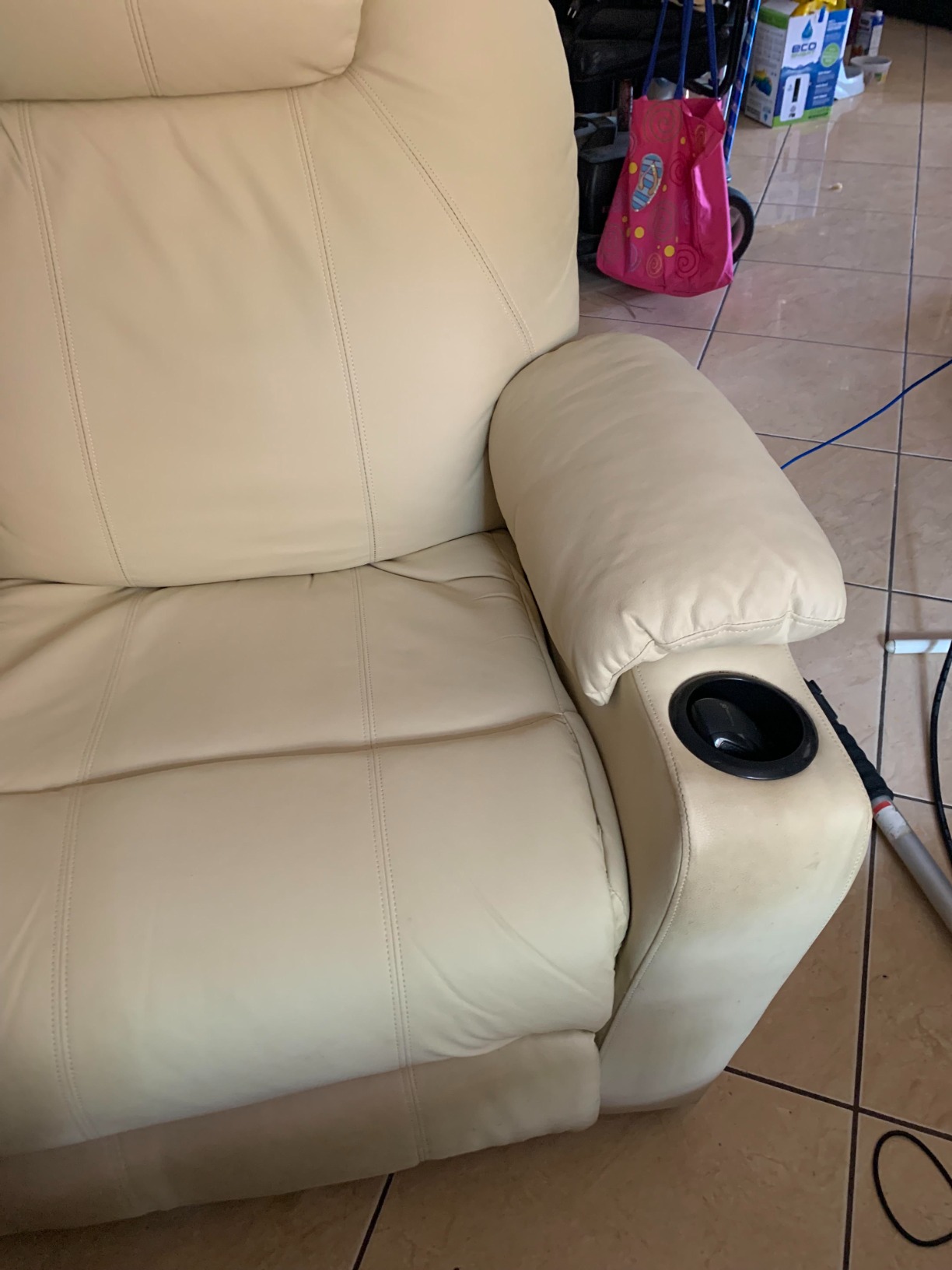 MCombo Large Power Lift Recliner Chair with Massage and Heat for Tall Elderly People, 3 Positions, Cup Holders, and USB Ports, Faux Leather 7516 (Large, Dark Brown) customer photo 1