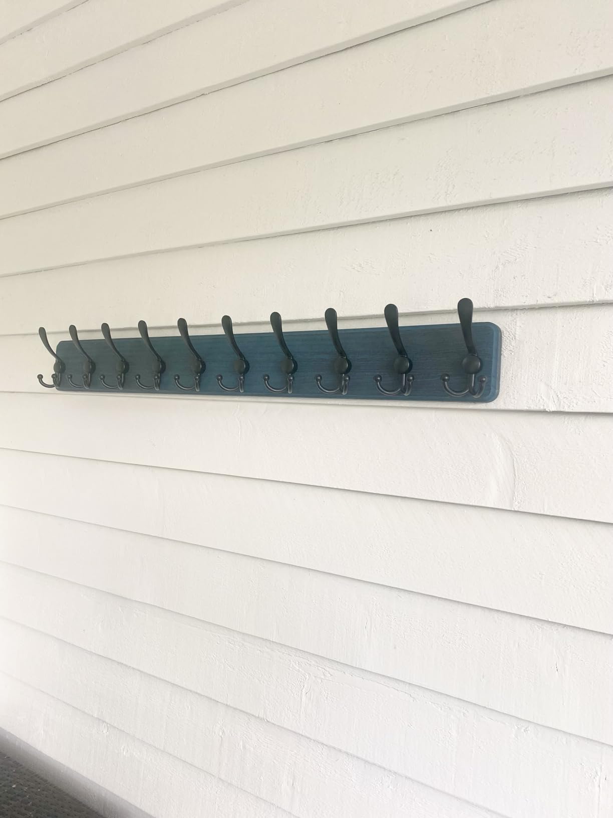 Dseap Coat Rack Wall Mounted - 5 Tri Hooks, Heavy Duty, Wooden Wall Coat Hanger Coat Hook for Clothes Hat Jacket Clothing, Natural & Black customer photo 1