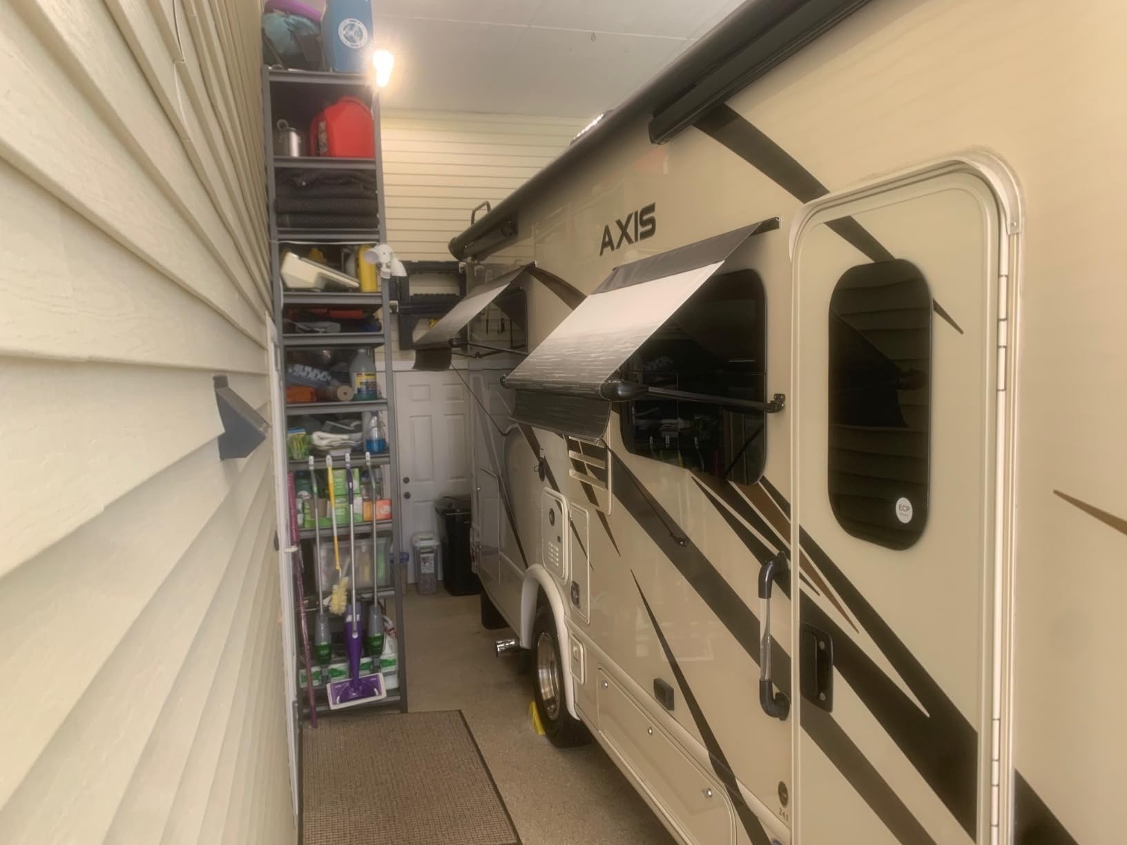 Carefree IF0358A62/ICJV01 Sierra Brown Dune Stripe 3.5' RV SL Standard Vinyl Window Awning, Black Arms-Choose Options customer photo 1