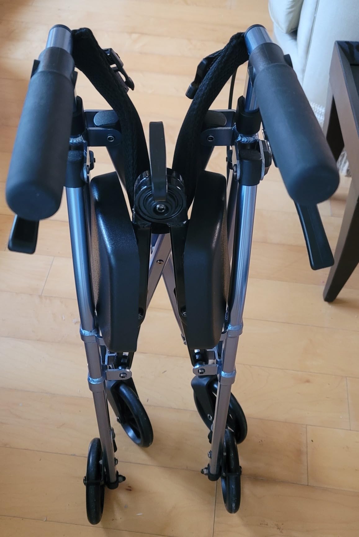 Stander Space Saver Rollator, Lightweight Folding Rolling Walker with Seat for Seniors & Adults, 4-Wheel Mobility Aid with 6-inch Wheels, Locking Brakes & Padded Seat with Backrest, Cobalt Blue customer photo 2