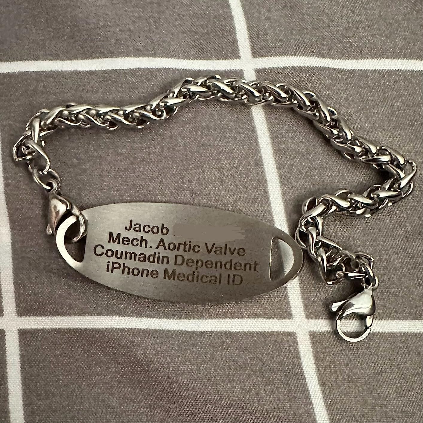 Free Engraving Medical Bracelets for Women Alert ID Bracelets Stainless Steel Chain Medical ID customer photo 1