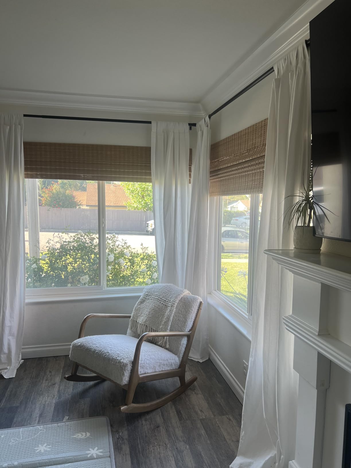 Letau No Drill No Tools Cordless Wood Window Shades Blinds, Bamboo Light Filtering Roller Shades, Color 19 customer photo 1