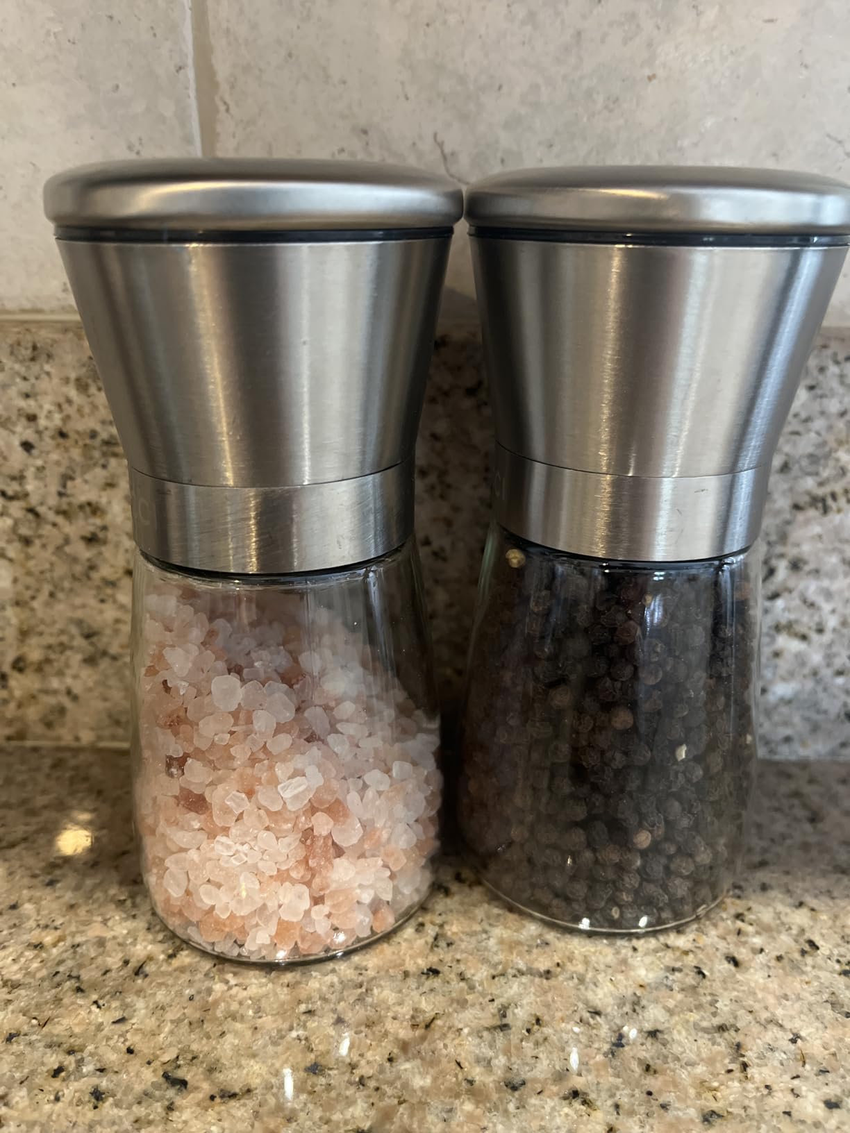 Manual Salt and Pepper Grinder Set of 2, 5 oz Refillable Ceramic Mills customer photo 2
