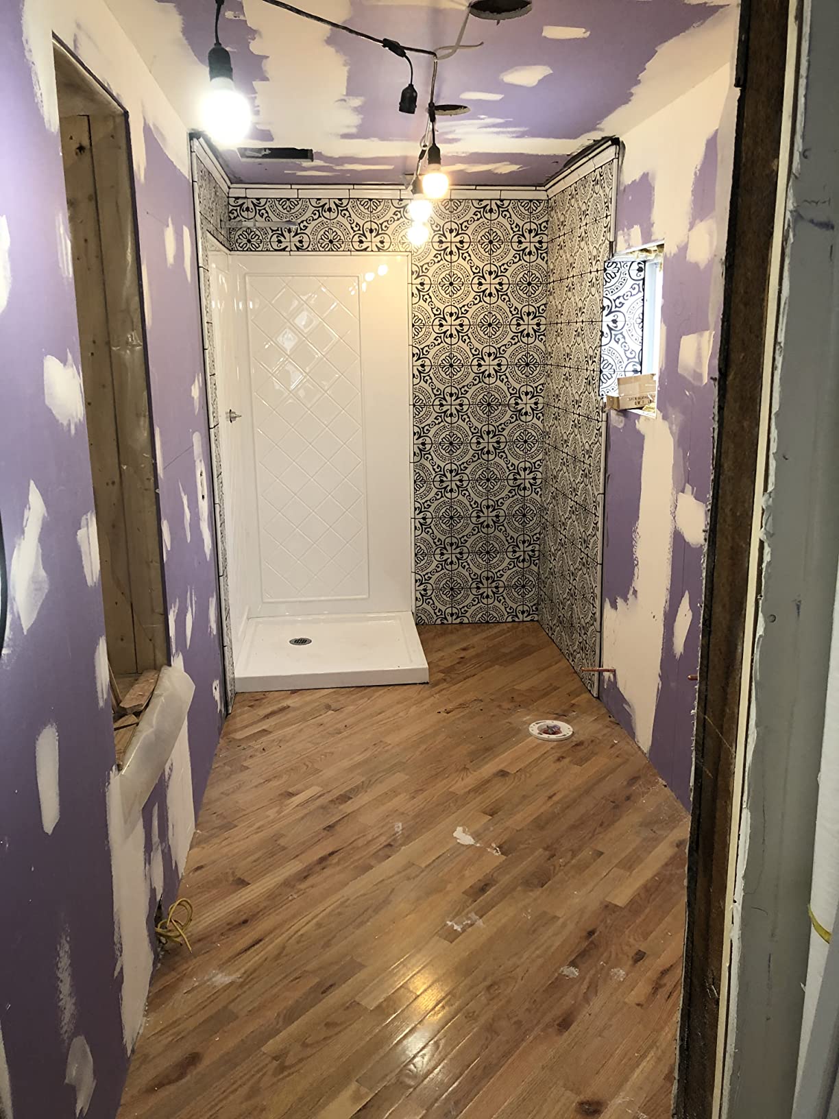 DreamLine Cornerview 36 inch D x 36 inch W x 76 3/4 inch H Framed Sliding Shower Enclosure in Matte Black, Shower Base, and Wall Kit in White customer photo 1