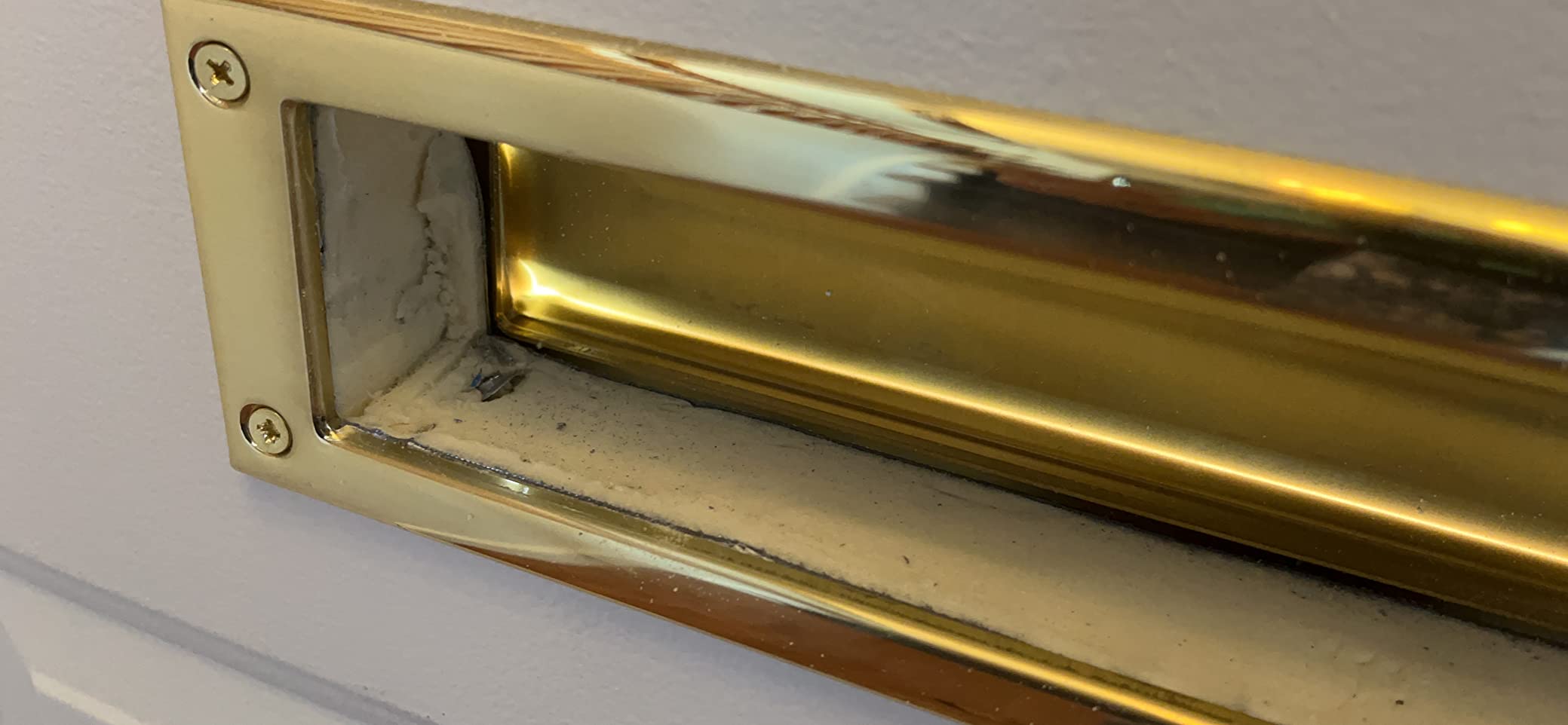 QCAA Solid Brass Mail Slot, with Solid Brass Interior Frame, 13