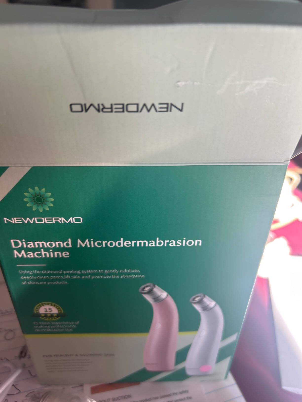 NEWDERMO 2-in-1 Microdermabrasion Machine for Facial(Pink) | Diamond Microdermabrasion Device USB Rechargeable - Advanced Home Facial Treatment Machine customer photo 2