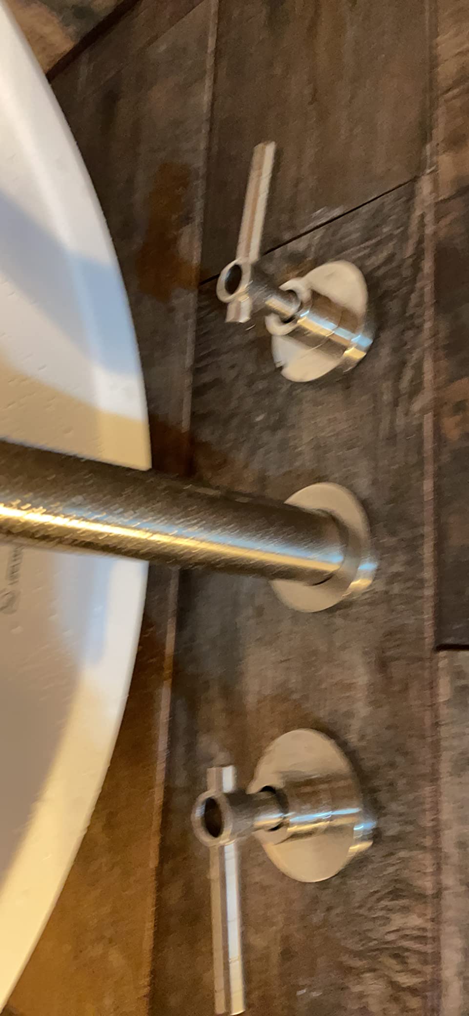 SUMERAIN Bathroom Wall Mount Tub Filler Faucet 3 Hole Brushed Nickel customer photo 2