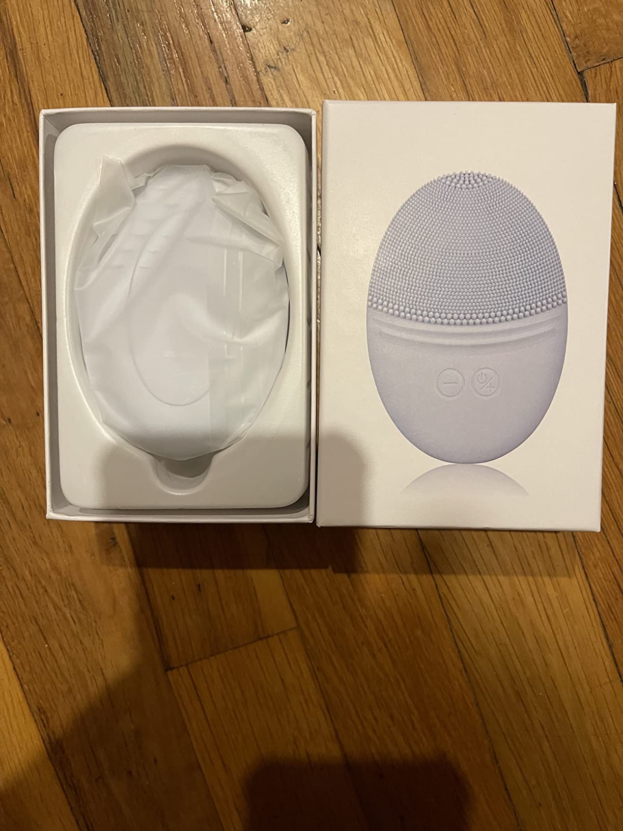 EZBASICS Silicone Facial Cleansing Brush, IPX7 Waterproof, Violet | Rechargeable Electric Face Exfoliator, 5 Speeds, Sonic Vibrating for Deep Pore Cleansing & Gentle Massaging customer photo 2